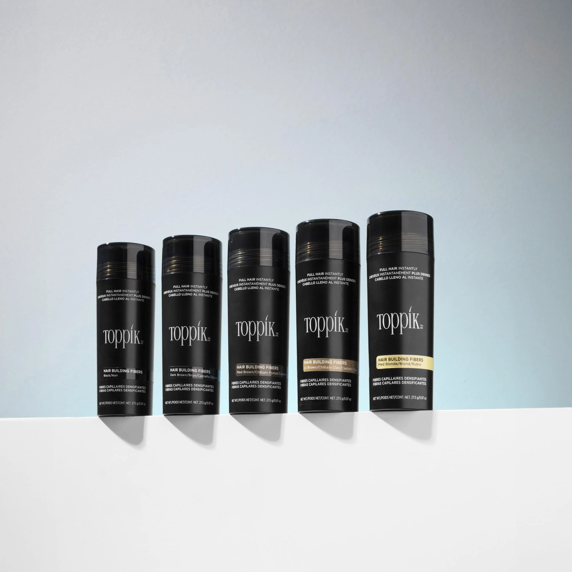 TOPPIK Fibres Capillaires Densifiantes Kératine Noir 27,5g Cheveux Aspect Naturellement Epais Racines Ligne Frontale Barbe Calvitie