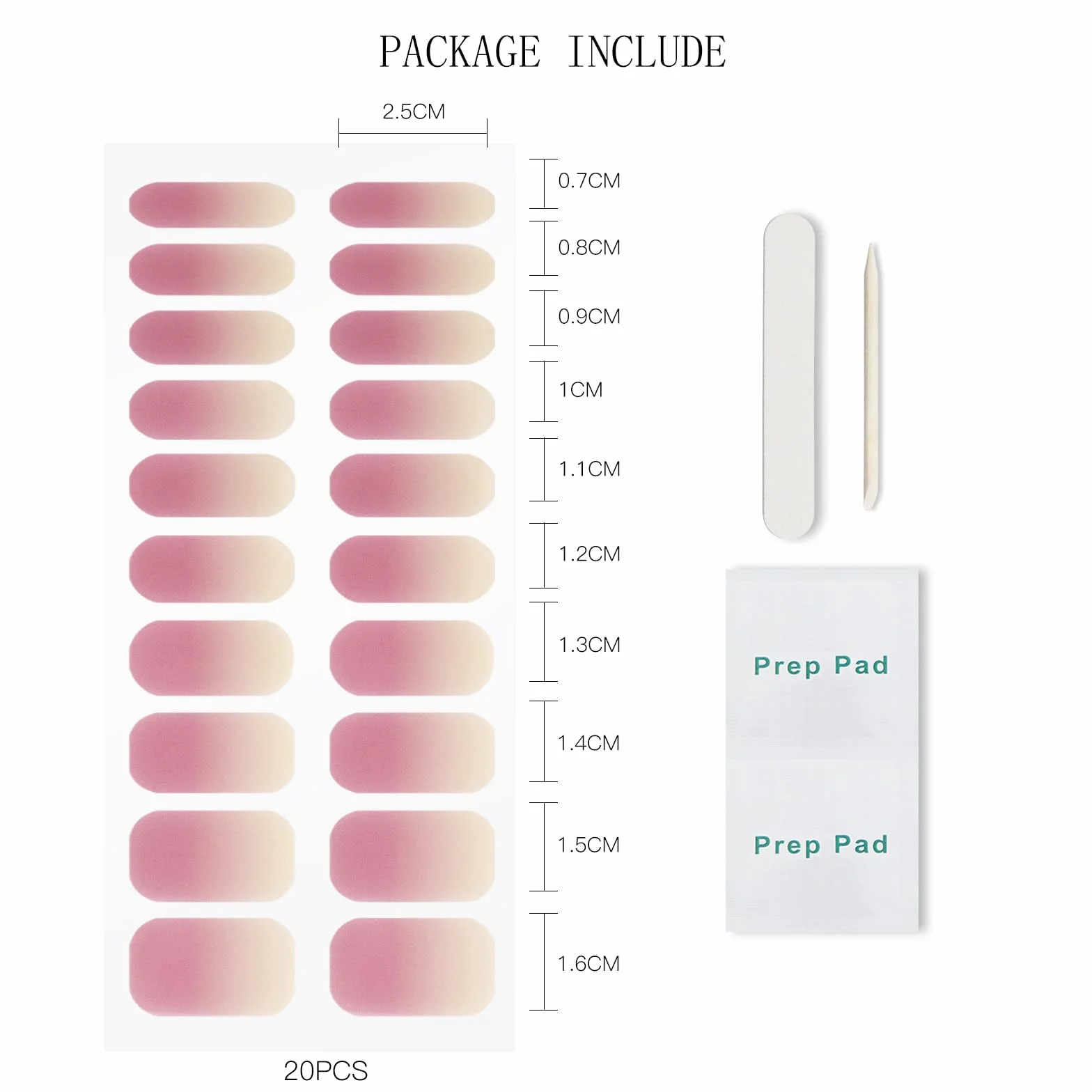 Autocollant Ongles Gel UV Dégradé Rose Nail Art Stickers Semi-durci Deco Ongle Design Manucure