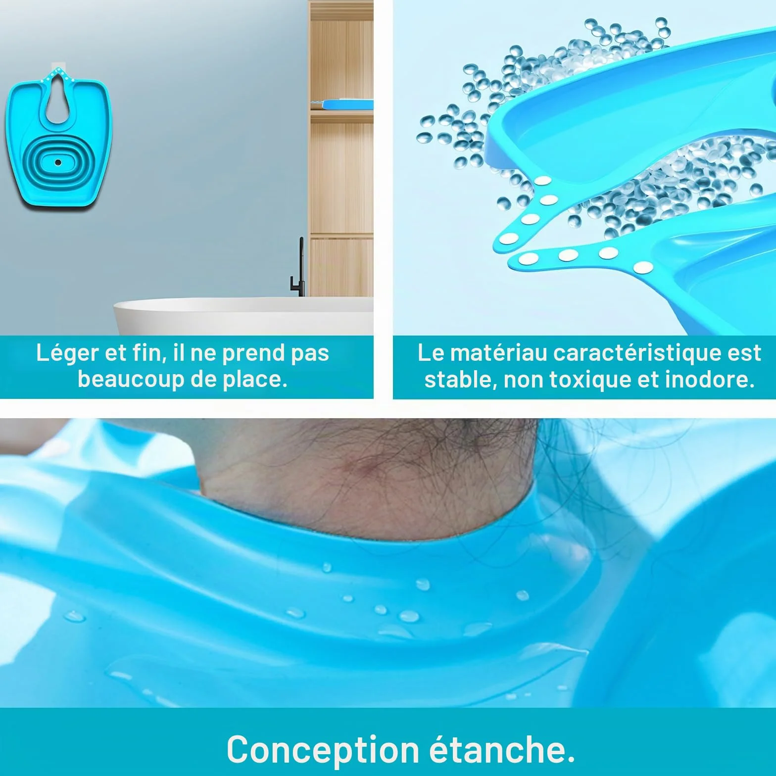 Bac pour Laver Les Cheveux, Plateau De Lavage Des Cheveux avec Tuyau, Bassin De Lavage De Cheveux Portable, Bassin De Shampoing Pliable pour Âgé Femmes Enceintes et Personnes Mobilité Réduite