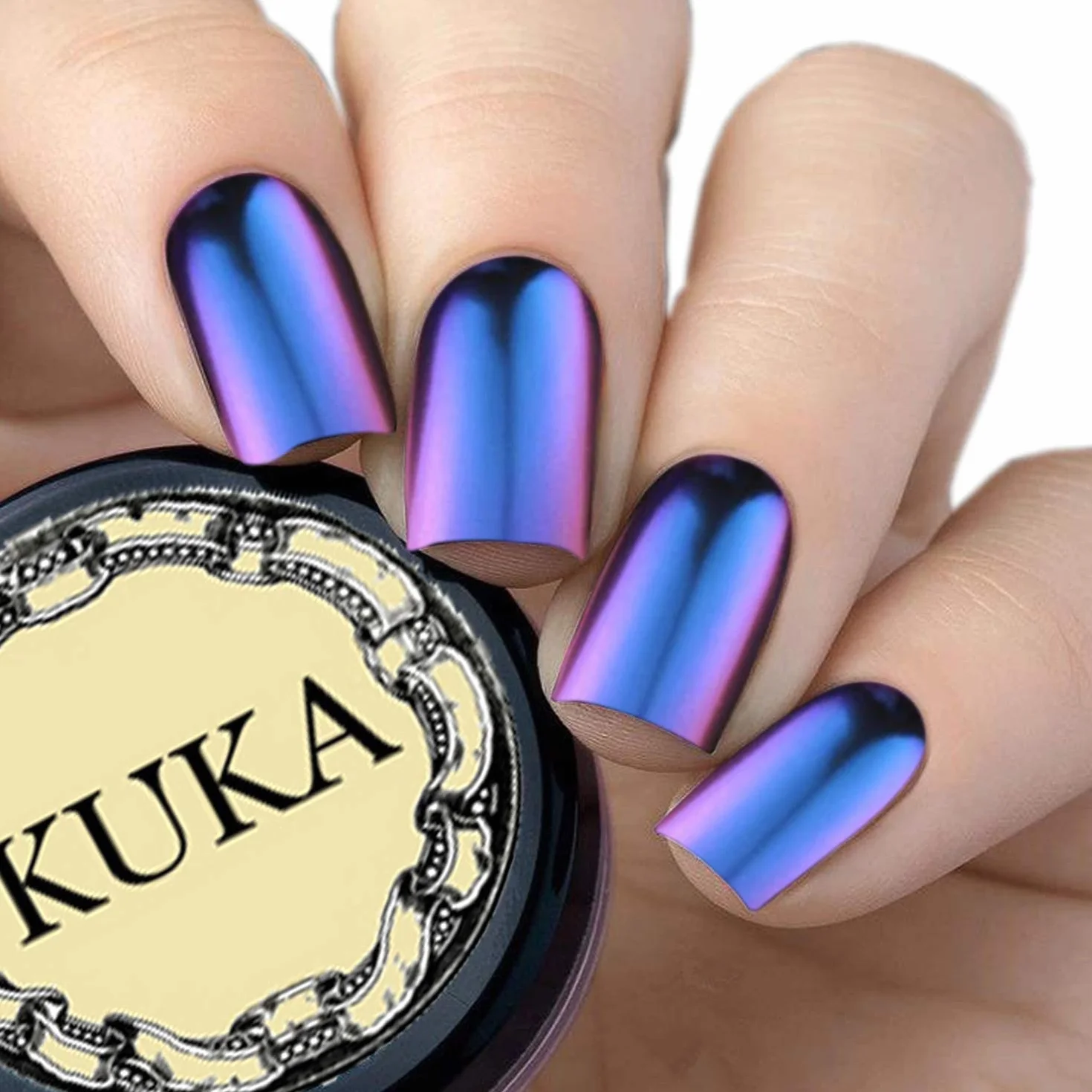 Pigment caméléon pour ongles Kuka 6 couleurs effet miroir chromé brillant