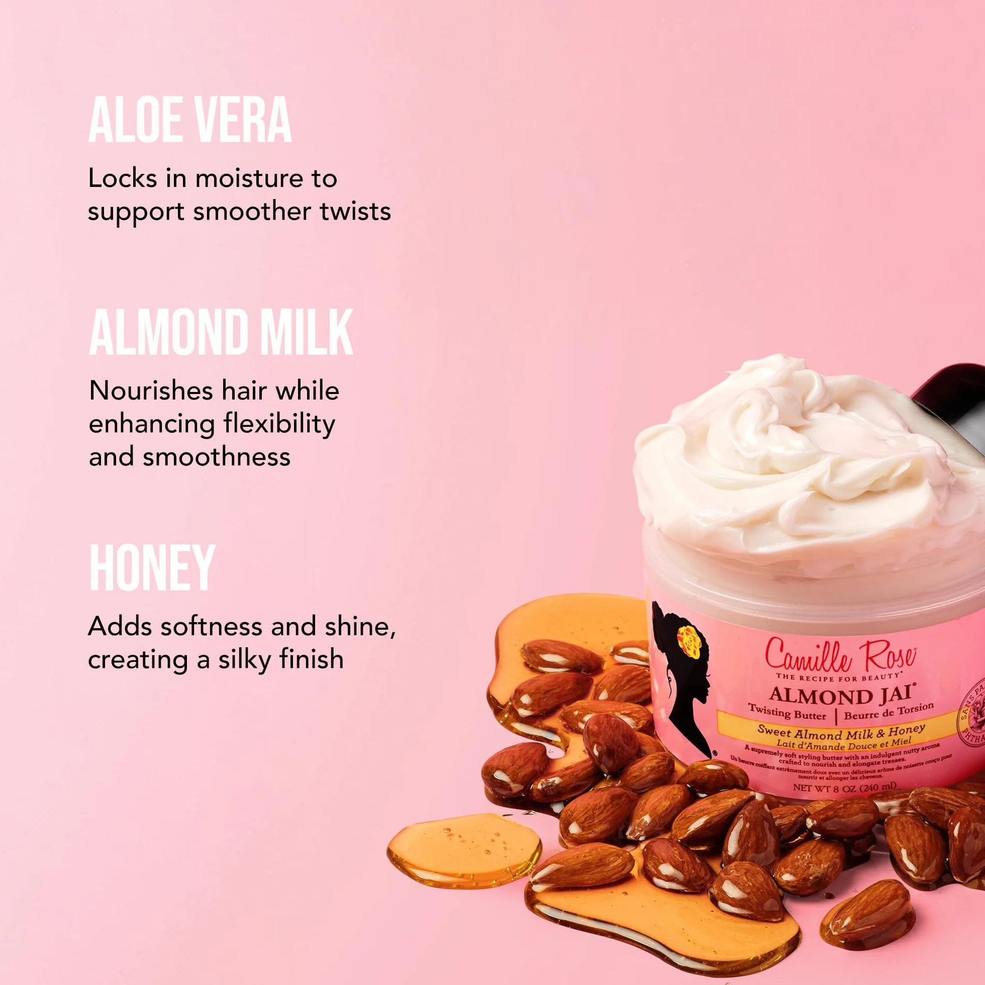 Camille Rose Naturals Almond Jai Twisting Butter, 8 Ounce/240 ml by Camille Rose