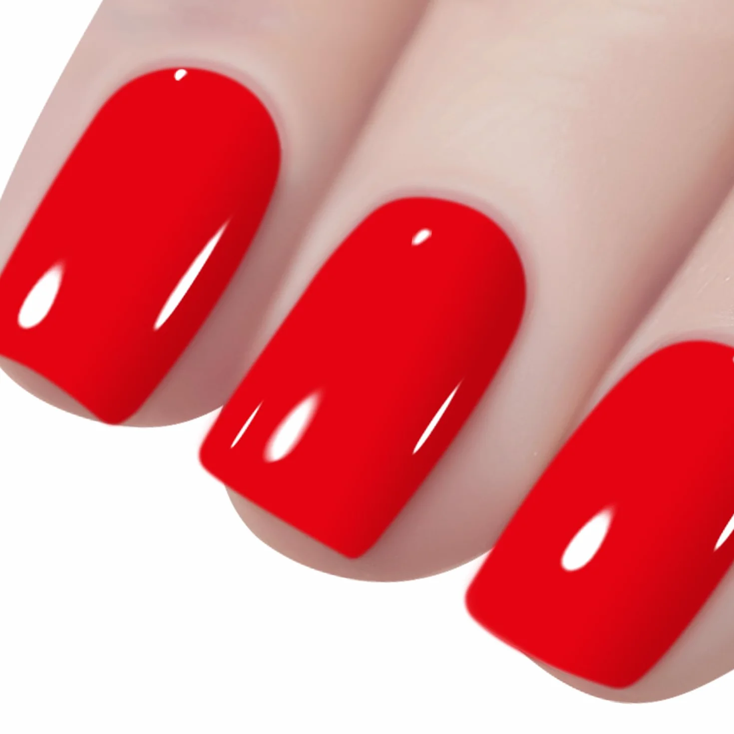 Vishine 8ml Vernis à Ongles Gel Semi Permanent Rouge-orangé Fluo UV LED L258