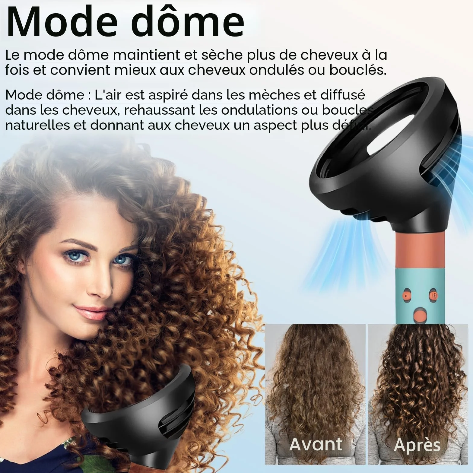 Diffuseur Wave+Curl pour Dyson Airwrap HS01 HS05 HS08 Accessoire, embout pour dyson airwrap, conversion pour Dyson Airwrap Styler en sèche-cheveux