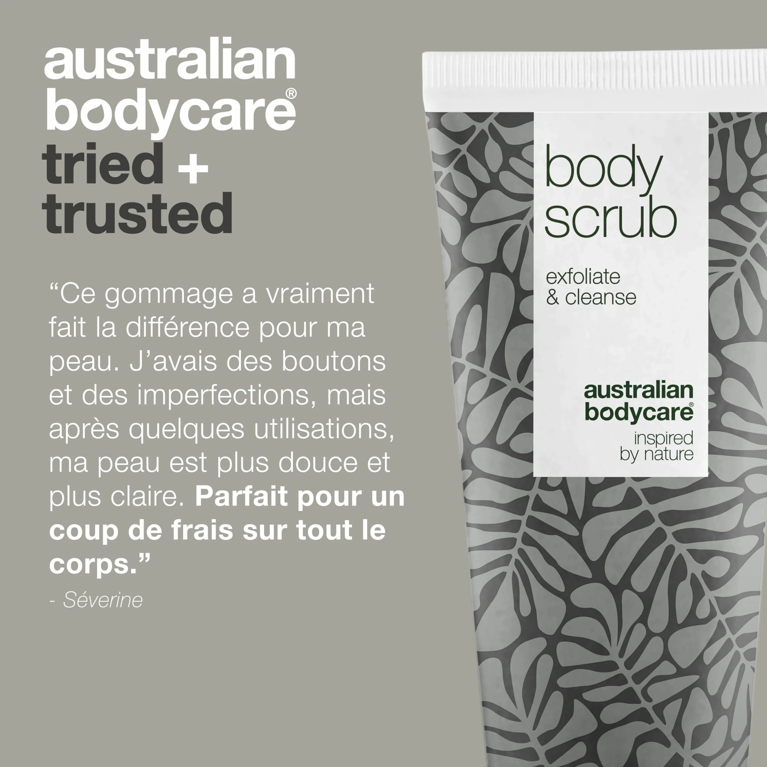 Australian Bodycare Gommage Corporelle Body Scrub 200 ml Exfoliant Impuretés Boutons Saletés Corps Dos Pieds Huile d’Arbre à Thé