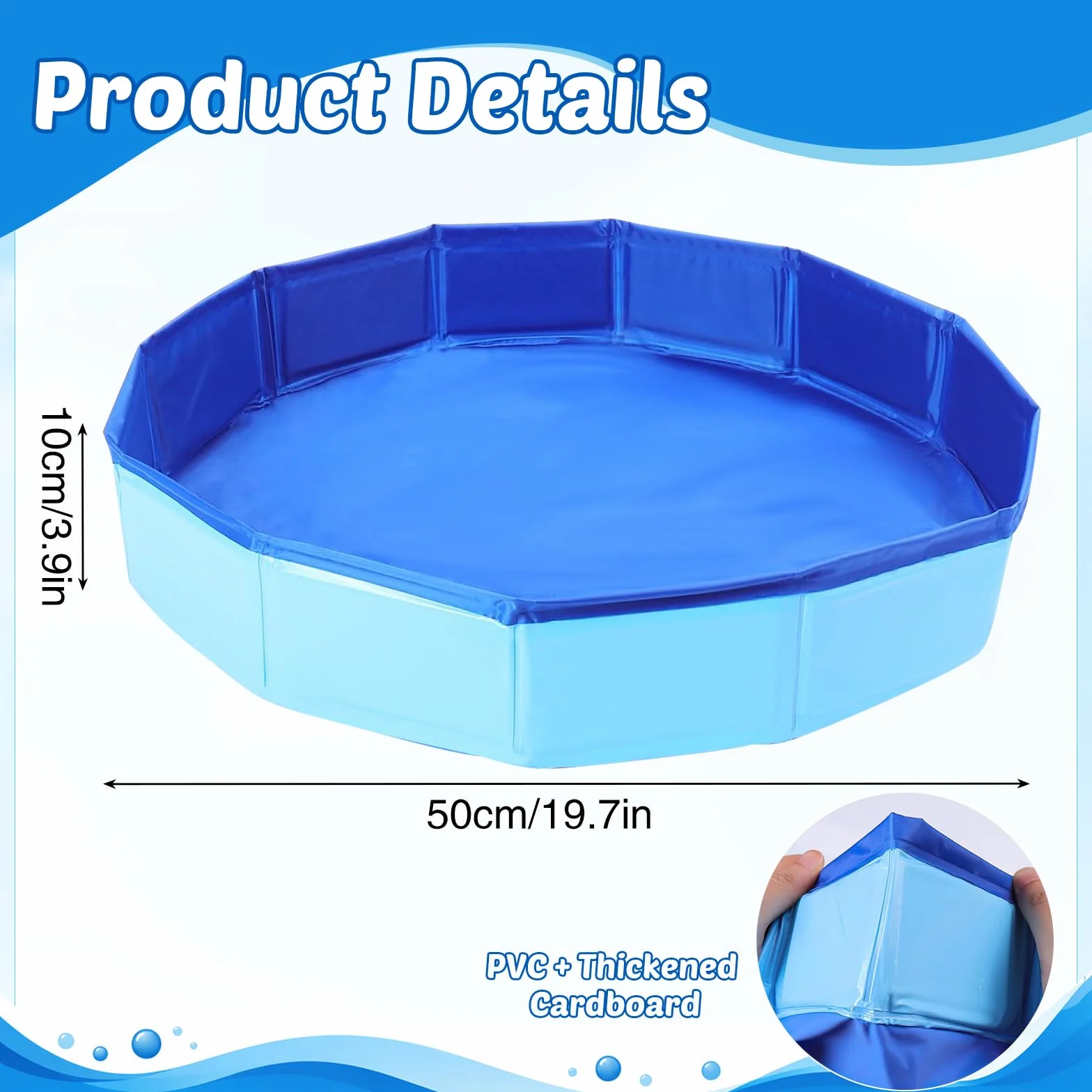 Pediluve Piscine 50 x 10 cm PVC Bassine Pied Piscine Pliable