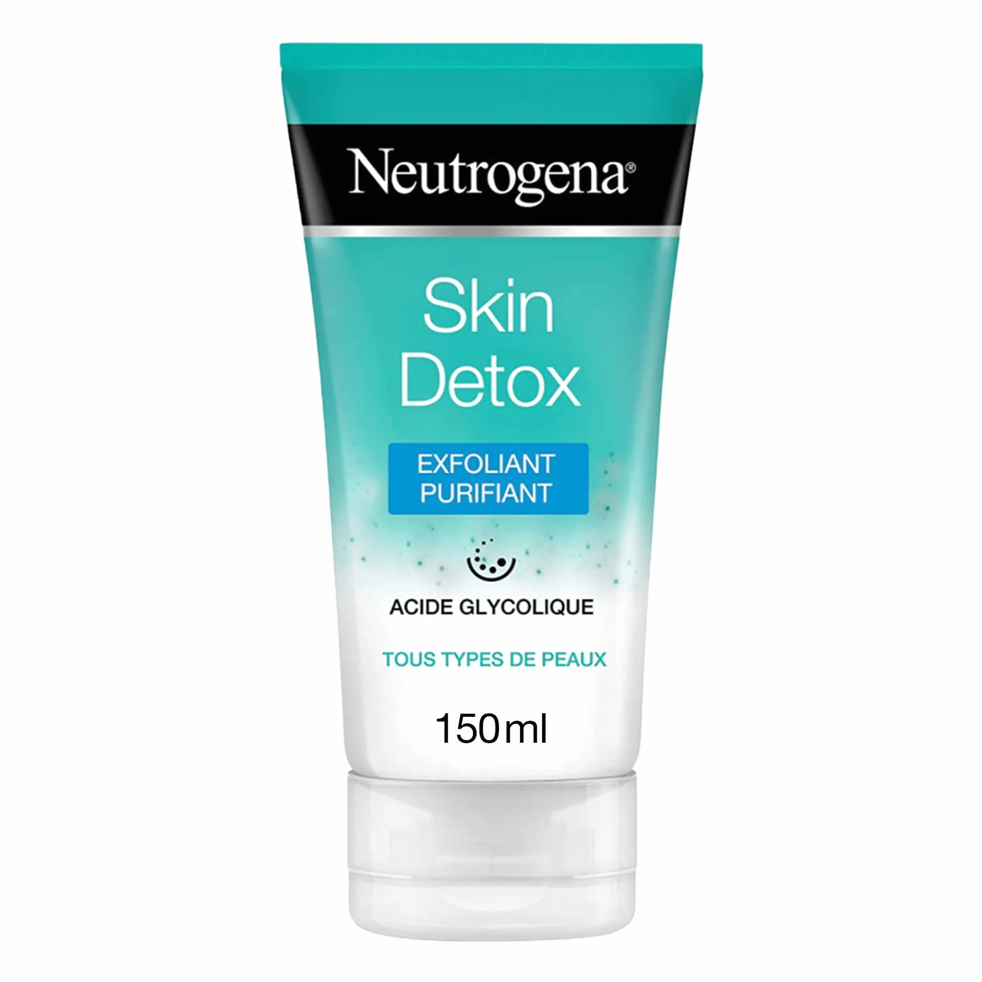 Neutrogena Gel Nettoyant Exfoliant Purifiant Skin Detox 150 ml Acide Glycolique Soin Visage Anti-Pollution