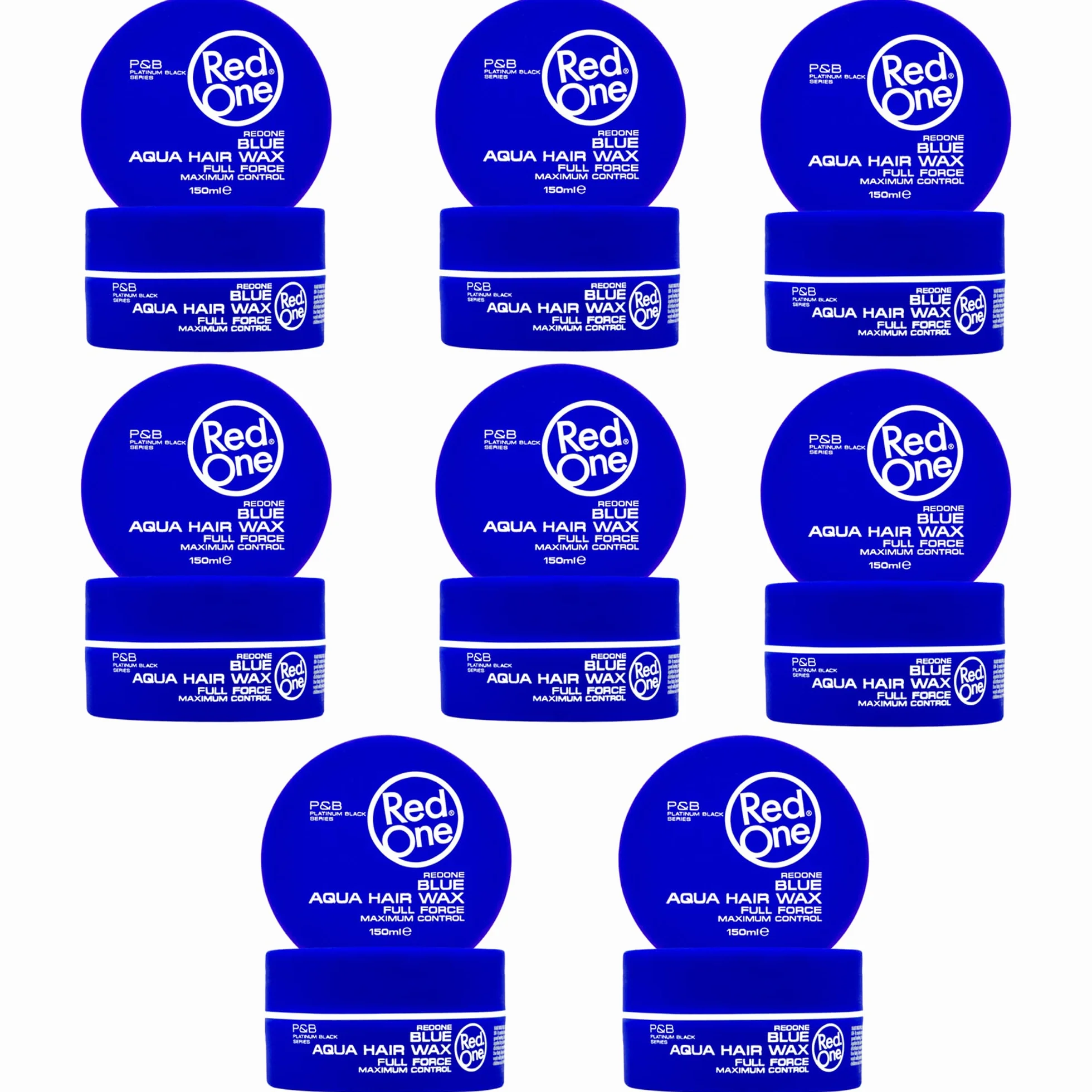 Redone Cire Aquatique Coiffante Bleu 150 ml | Forte Tenue | Gel Capillaire pour Hommes et Femmes | Parfum Bubblegum | Contrôle Maximum | Lot de 8