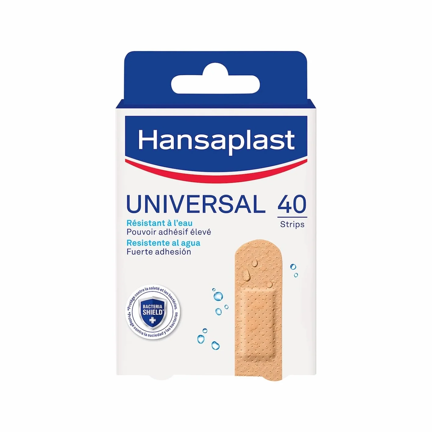 HANSAPLAST UNIVERSAL Pansements Prédécoupés Résistants à l'Eau et à la Poussière Couleur Chair 40 Pièces