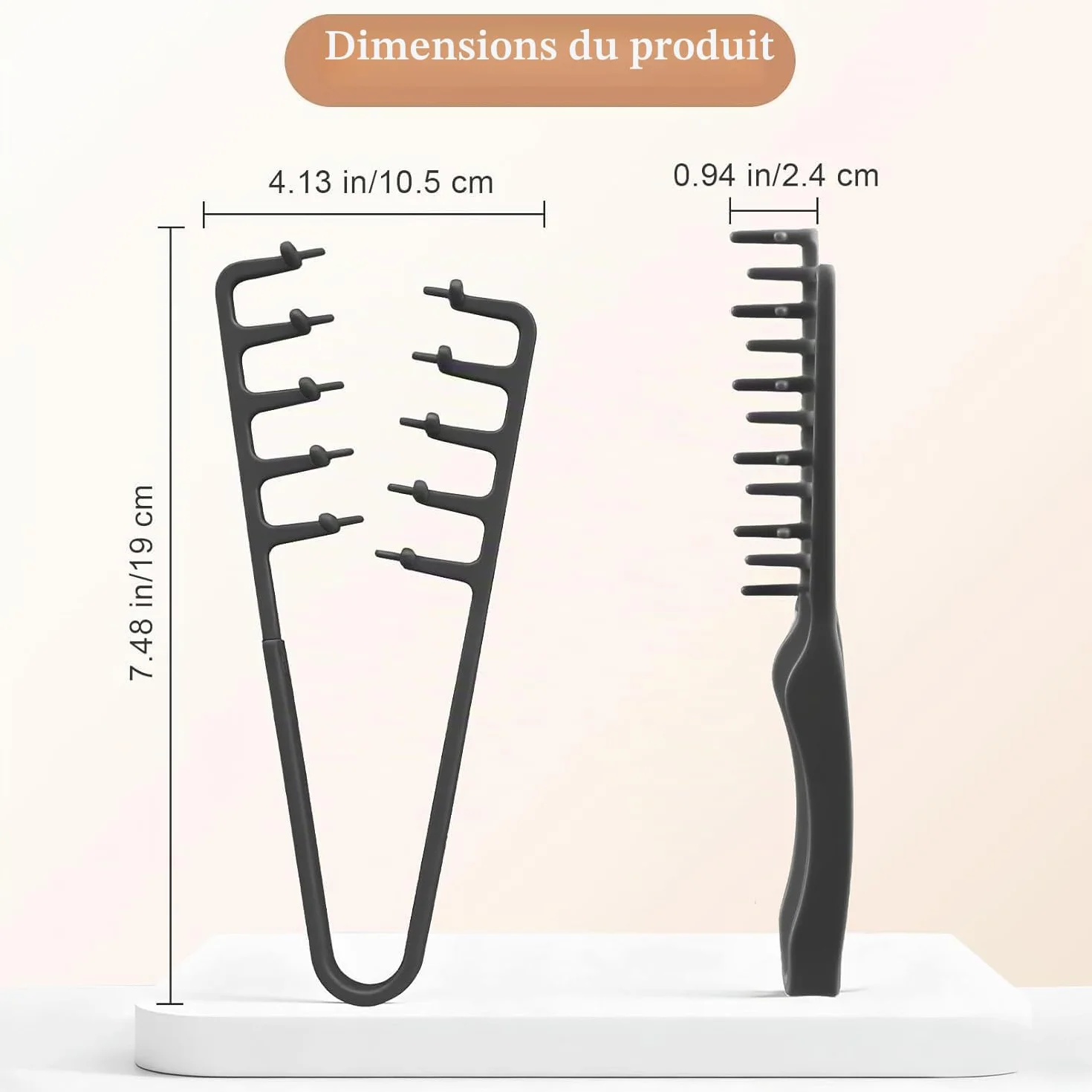 STRUKTURPASTE Peigne Cheveux Texture Pliable, Peigne Texture Homme Dent Large, Outil Volumisant Racines, Accessoire Coiffant