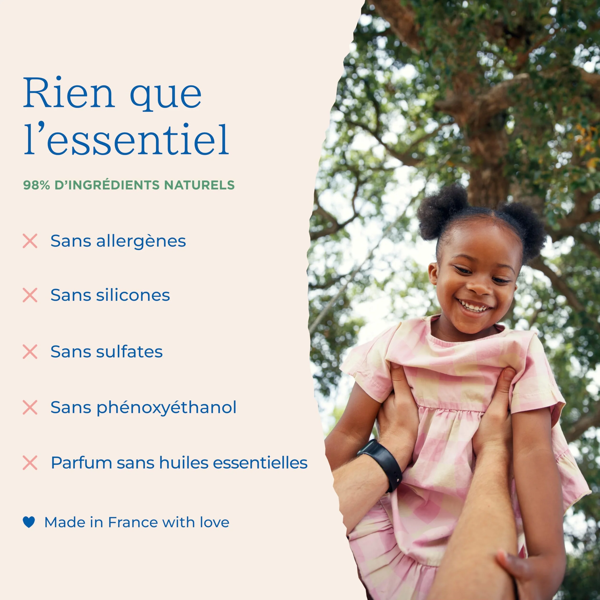 Minois Paris Brume Démêlante Enfant Tous Types de Cheveux Sans Rinçage 300ML Hydrate et Fortifie 98% Ingrédients d'Origine Naturelle Made in France