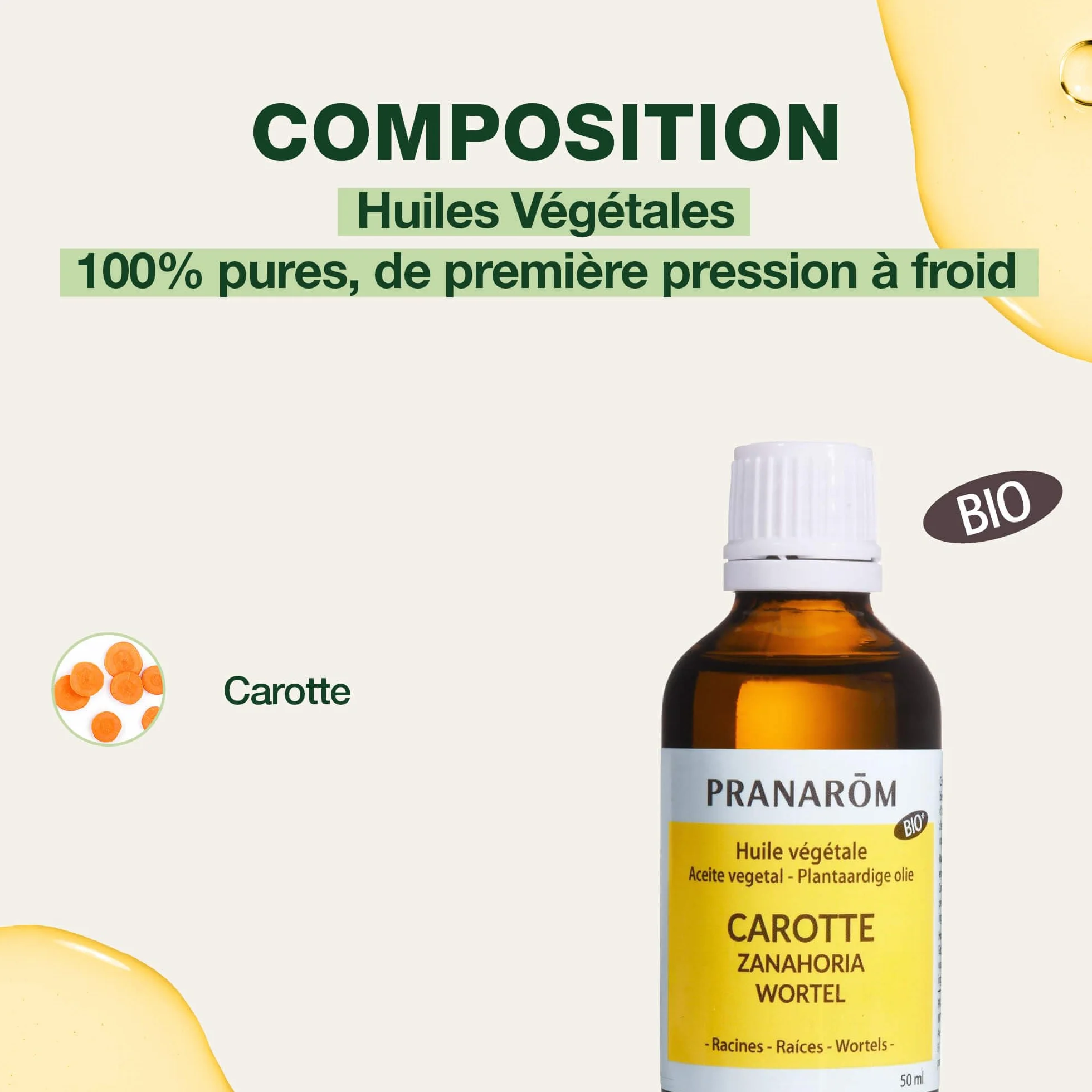Pranarôm Huile Végétale Carotte Bio 50 ml