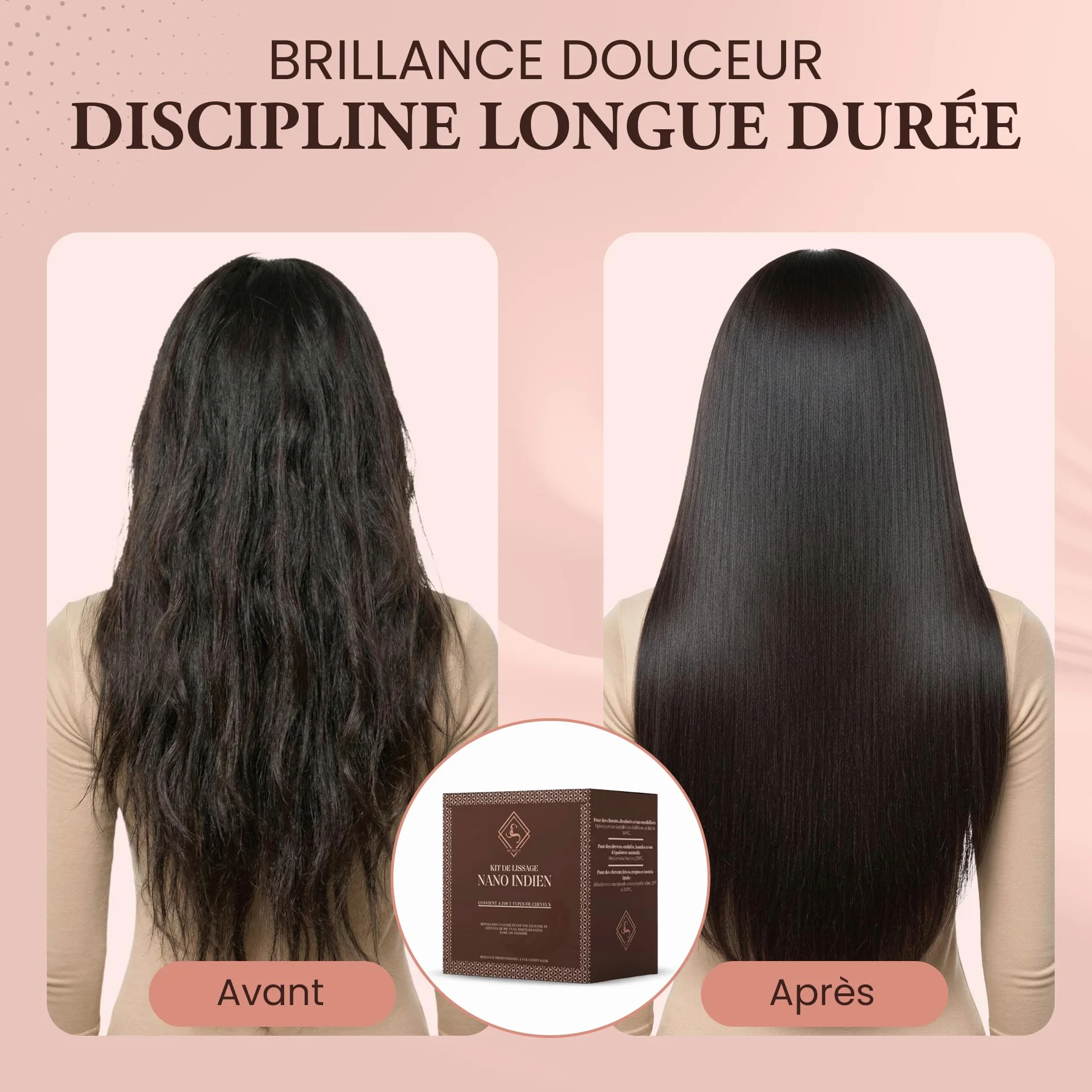 Kit lissage brésilien nano indienne sans formol - Huile croissance longue durée traitement professionnel