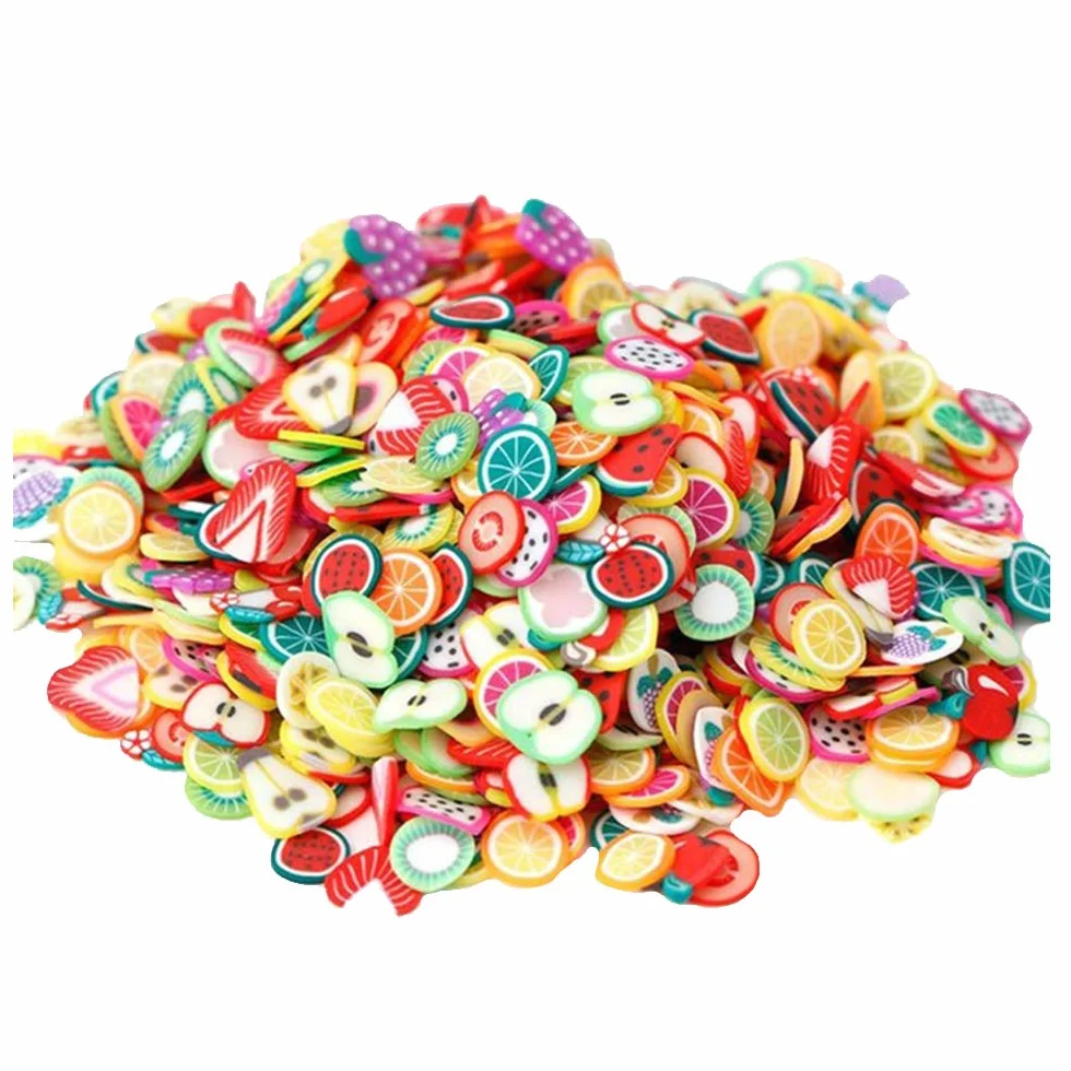 1000 Pcs 3D Polymer Clay Slices Miniature Fimo Fruit Wheel Nail Art Craft Designs Decorations