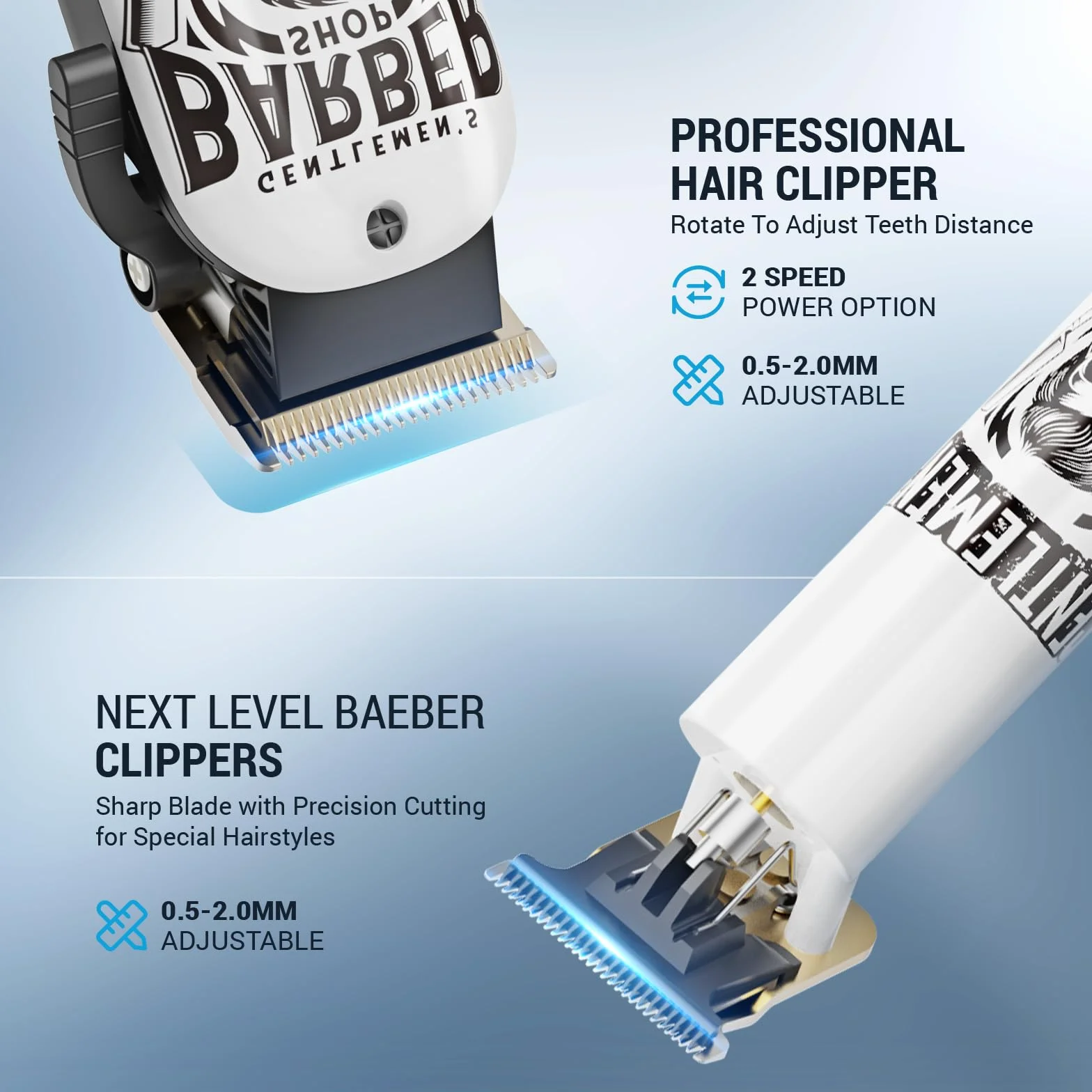BESTBOMG Tondeuse Cheveux Hommes Rasoir Electriques avec écran LED Rechargeable Kit
