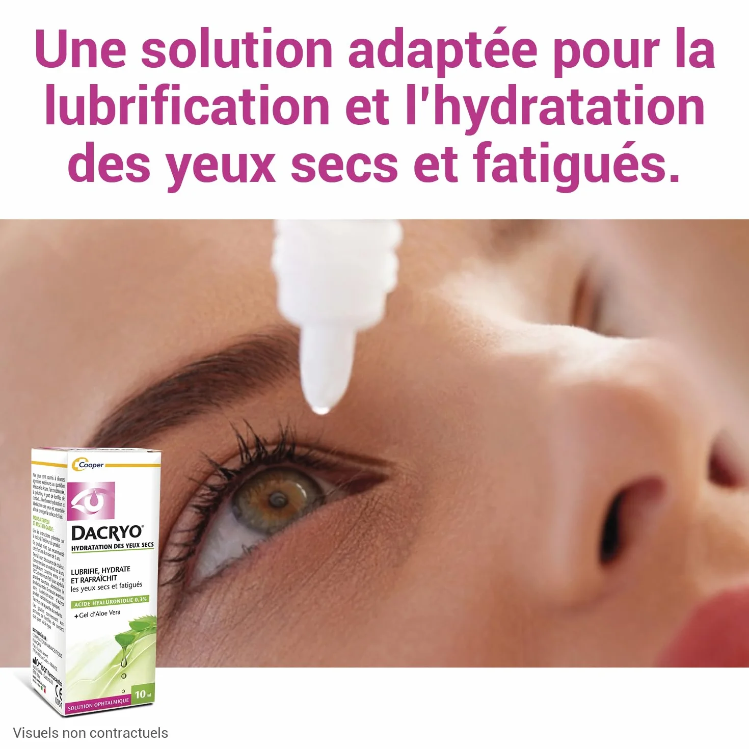 DACRYO® Hydratation des yeux secs Solution ophtalmique Acide Hyaluronique gel d'aloe vera 10ml