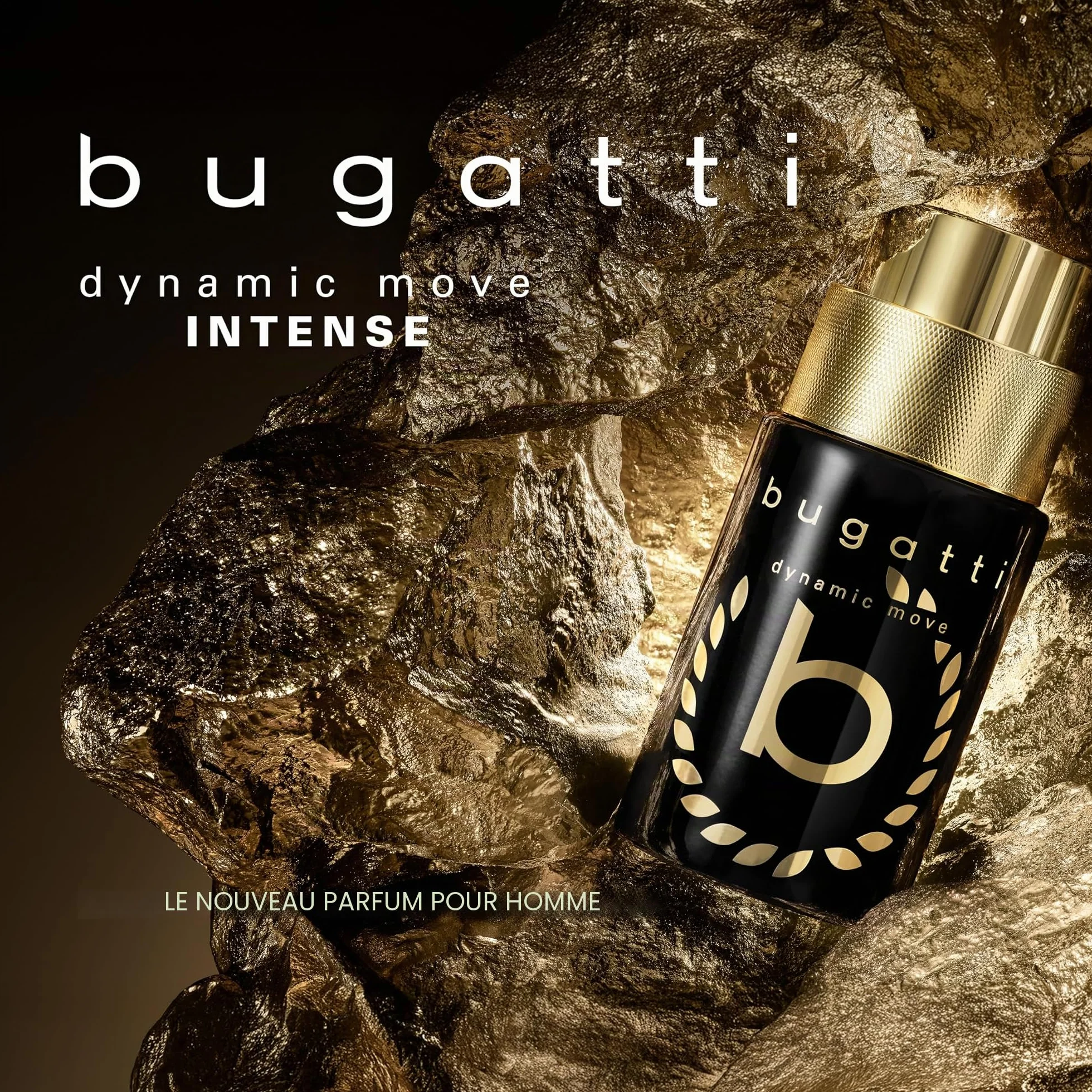 bugatti dynamic move intense Parfum pour homme 100 ml I Eau de toilette ambrée épicée I Parfum pour homme avec nuances de citron, noix de coco, patchouli, vanille et bois de santal I Parfum souverain