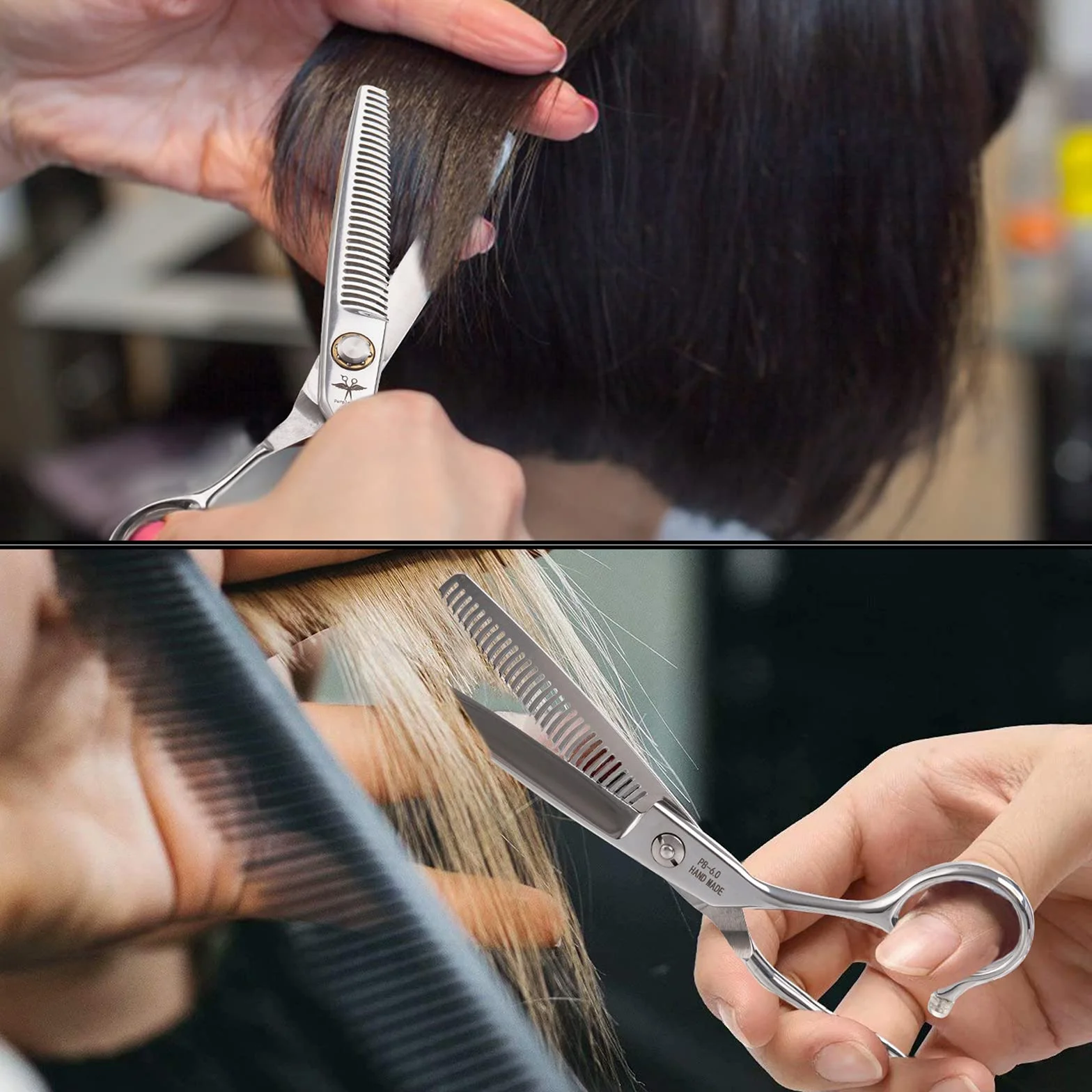 Ciseaux Coiffure Ddébutant Ciseaux Cheveux Professionnel Ciseaux Desepaississant Effileur Cheveux Taille 6 Pouces d'argent Acier Inoxydable Japonais 440c pour Coiffeur Etudiant Bébé Femme Homme
