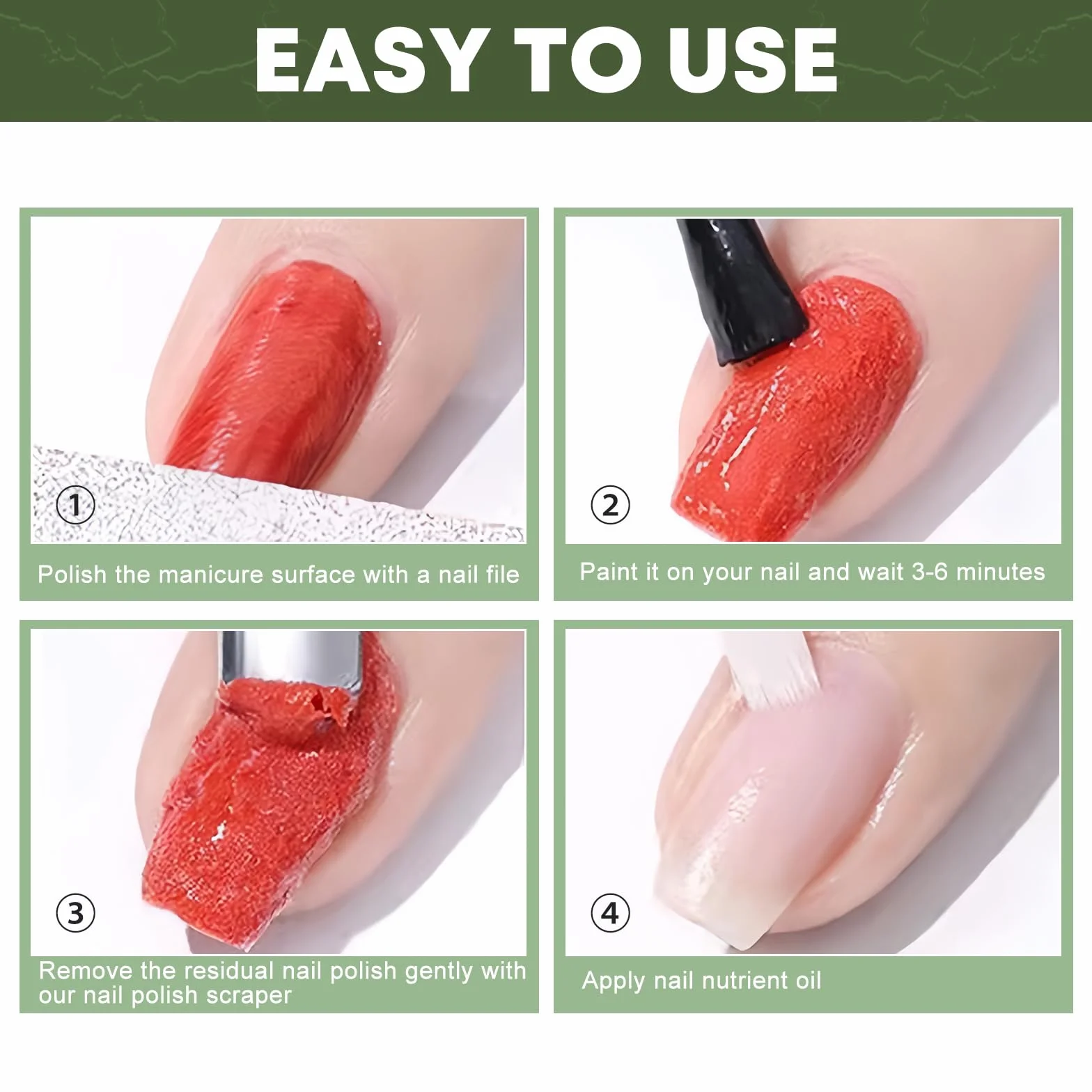 Dissolvant Vernis Semi Permanent 2 Pièces, Retrait Rapide 3-5 Minutes Sans Endommager les Ongles