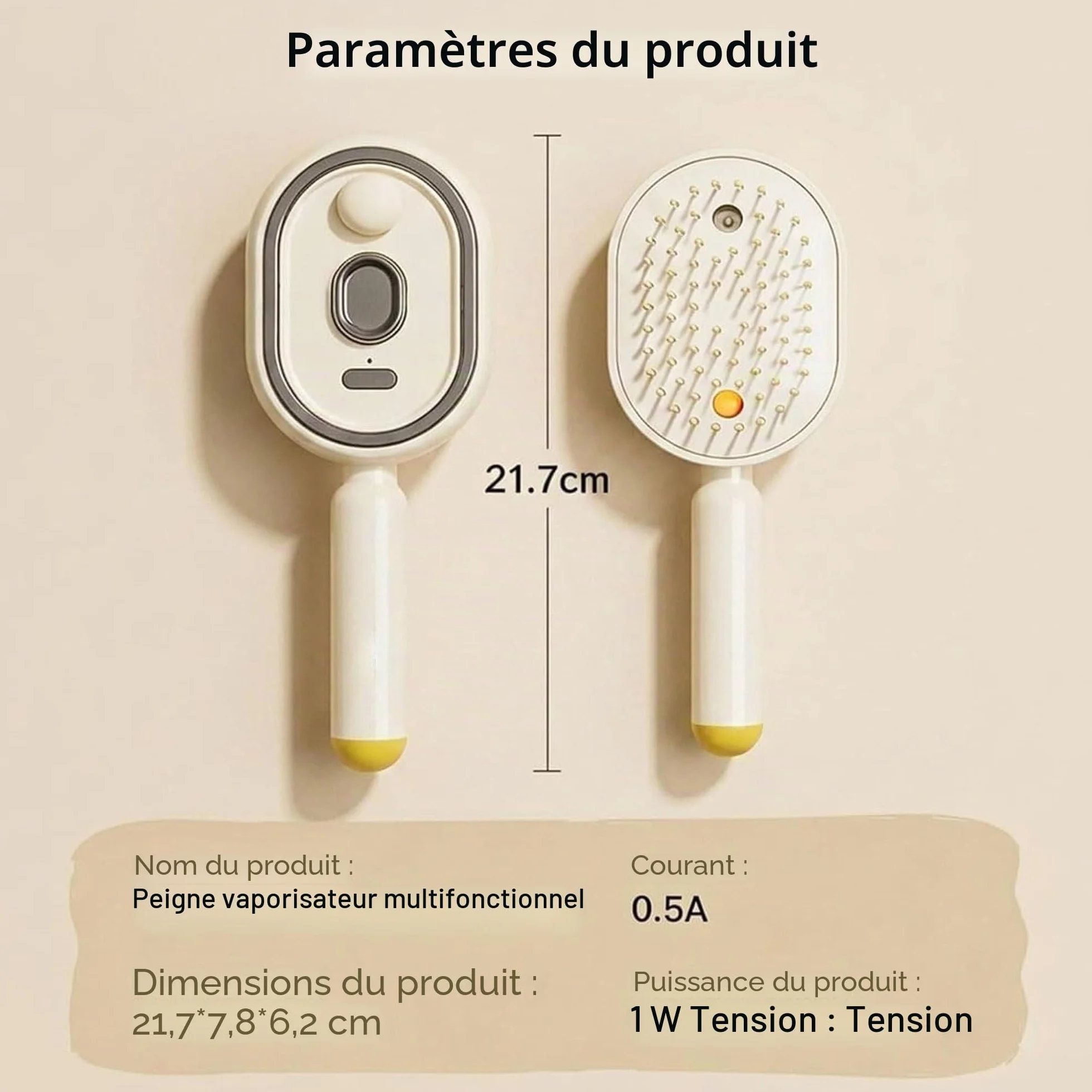 Brosse à vapeur électrique 3 en 1 fer à lisser rechargeable sans fil avec spray et peigne démêlant antistatique