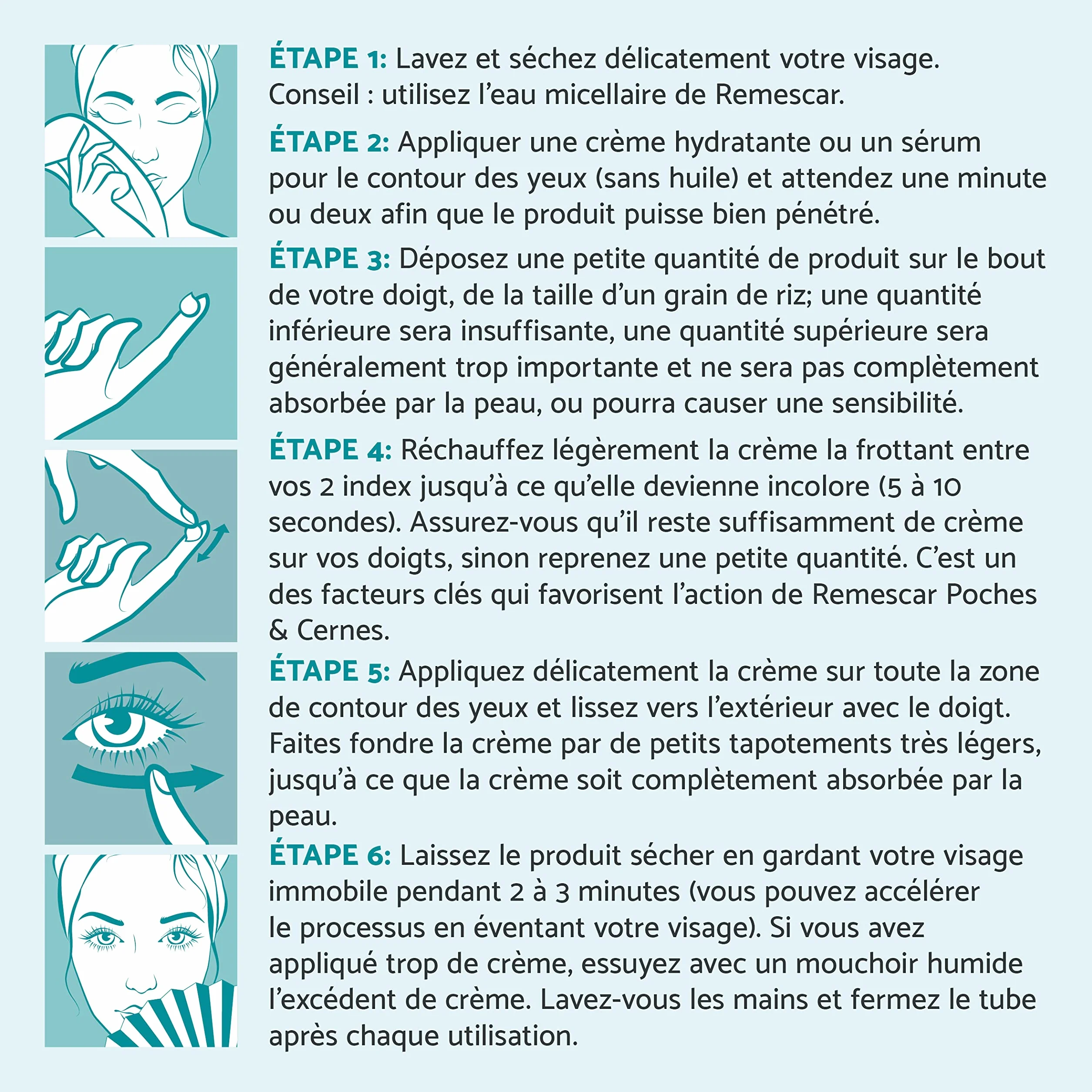Remescar Crème Anti-Poches et Anti-Cernes 8ml – Soin Contour des Yeux Effet Immédiat