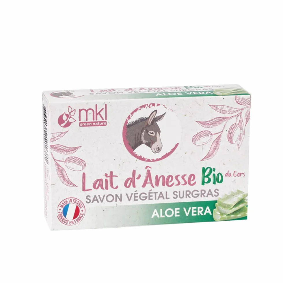 MKL Green Nature Lait d'Ânesse Bio du Gers Savon Végétal Surgras Aloe Vera 100 g