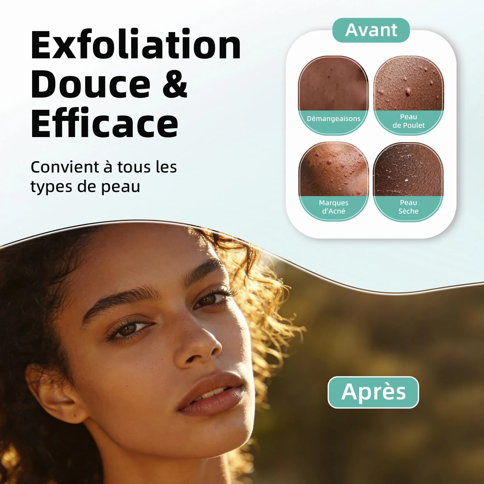 Cleangor Filet à Bain Africain Éponge Exfoliante Corps Douche Gant Soie Noir Vague Marine