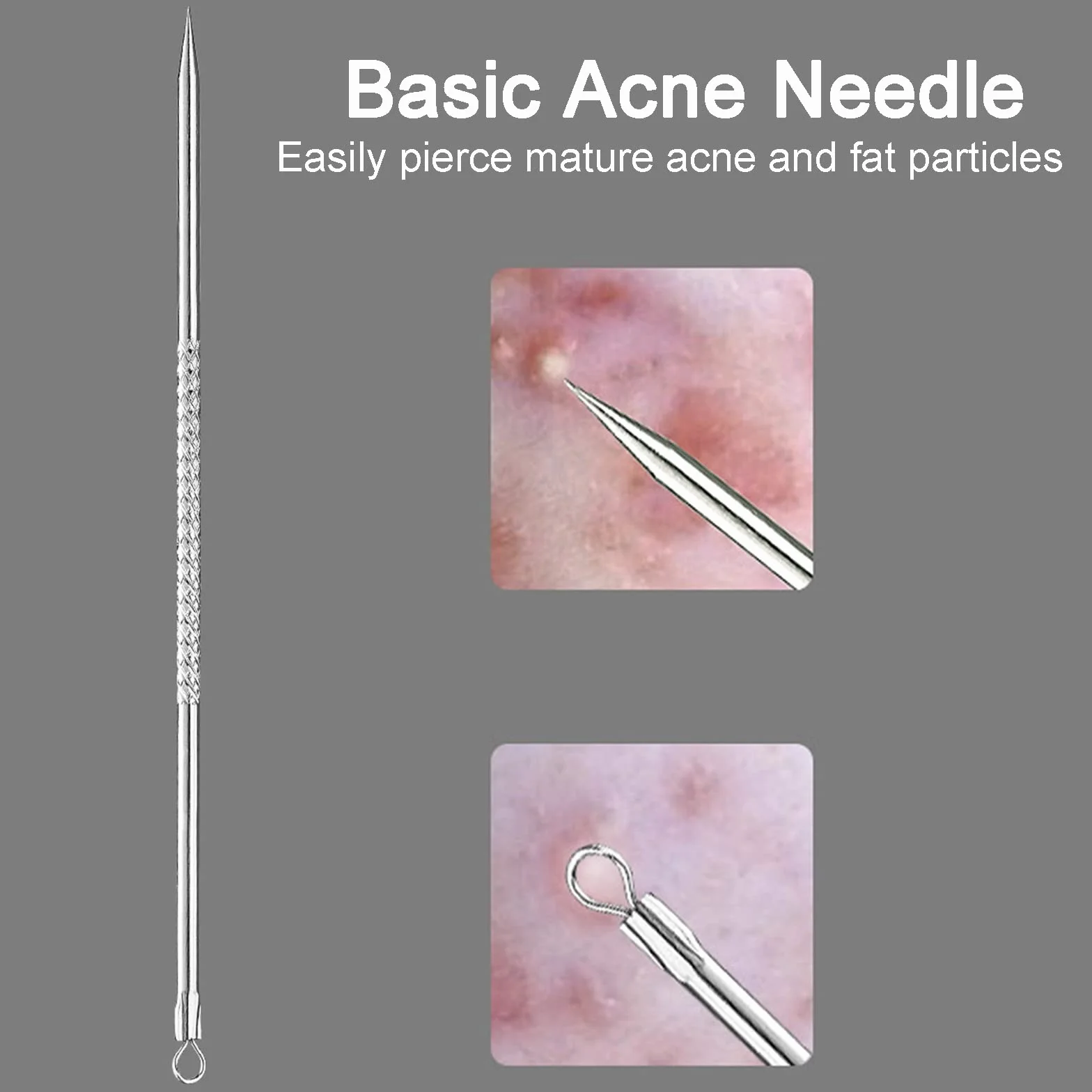 Extracteur de point-noir en acier inoxydable, 5 pièces, kit de retrait de comédons