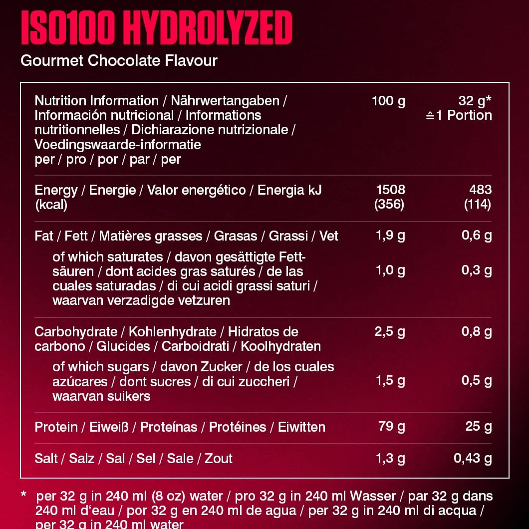 Dymatize ISO 100 Hydrolyzed Gourmet Chocolate 2264g Hydrolysat de Protéines de Whey Poudre d'Isolat