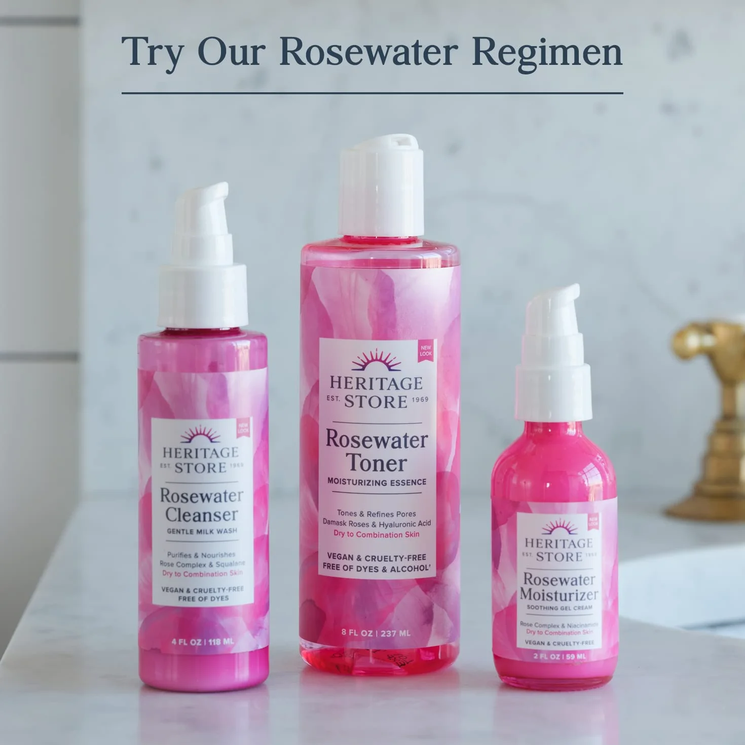 Heritage - Fleur eau atomiseur pulvérisateur de brume Rose pétales rose - 8 once liquide