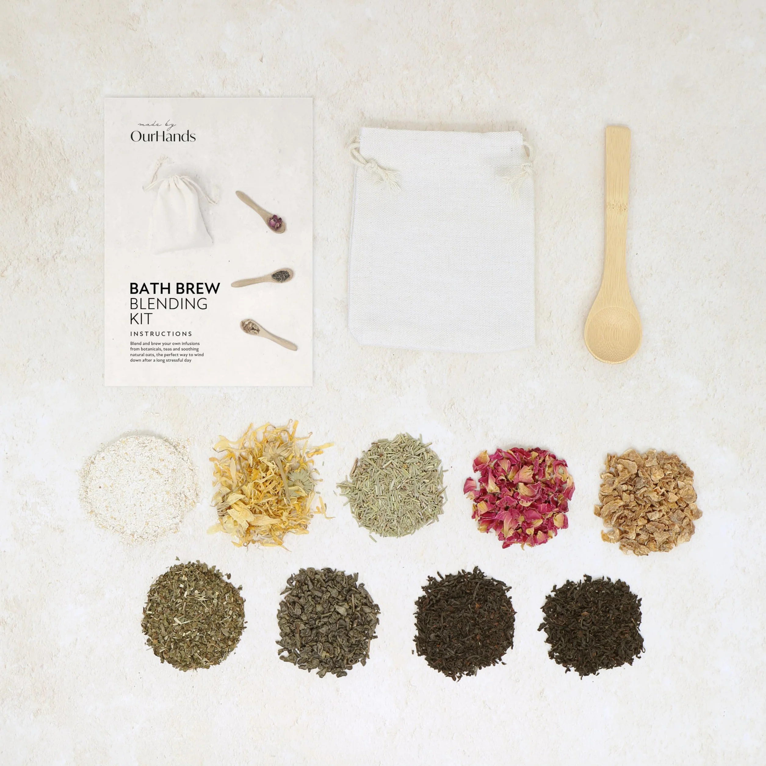 Kit de Thé de Bain OurHands - Coffret Cadeau de Bain Durable pour Infusions Véganes