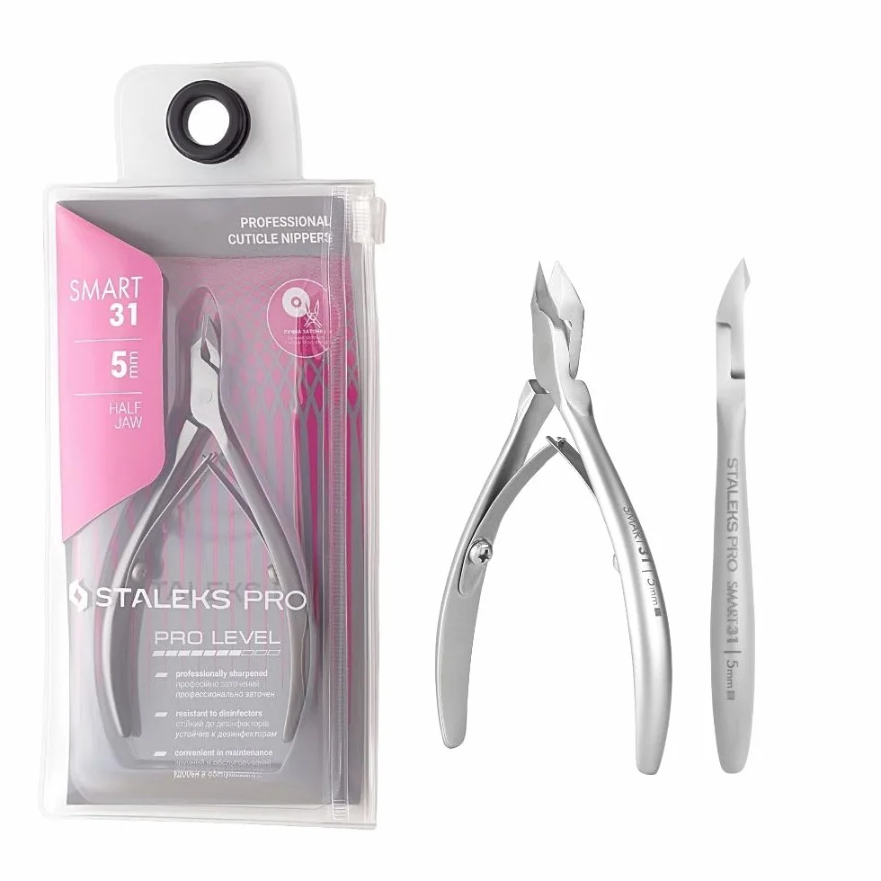 STALEKS PRO by Natury Nails® Pince à cuticules professionnelle 5 mm en acier inoxydable (Smart 31-5 mm)