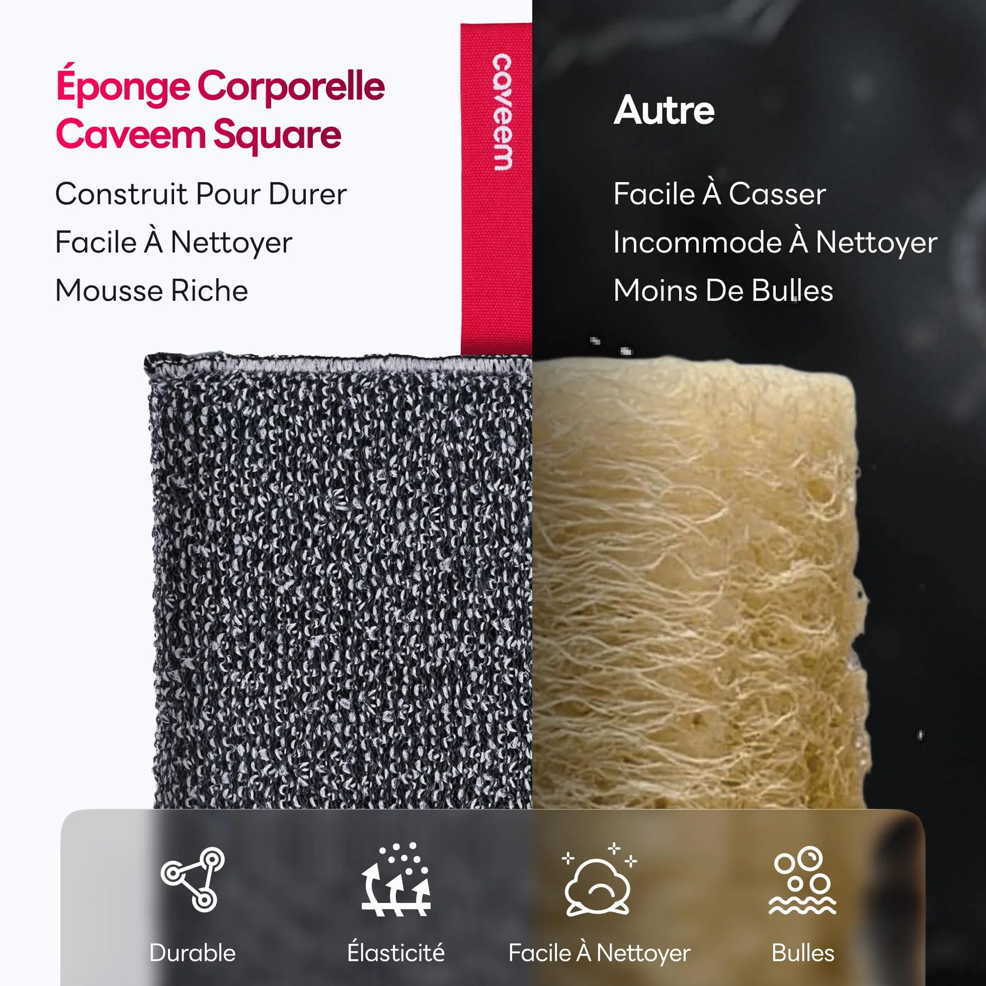 Éponge exfoliante pour le corps 2pcs