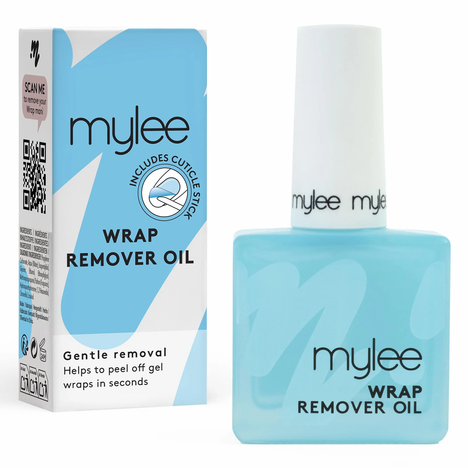 Mylee Wrap Remover Oil 15 ml – doux retrait des bandes de gel sans acétone – végan