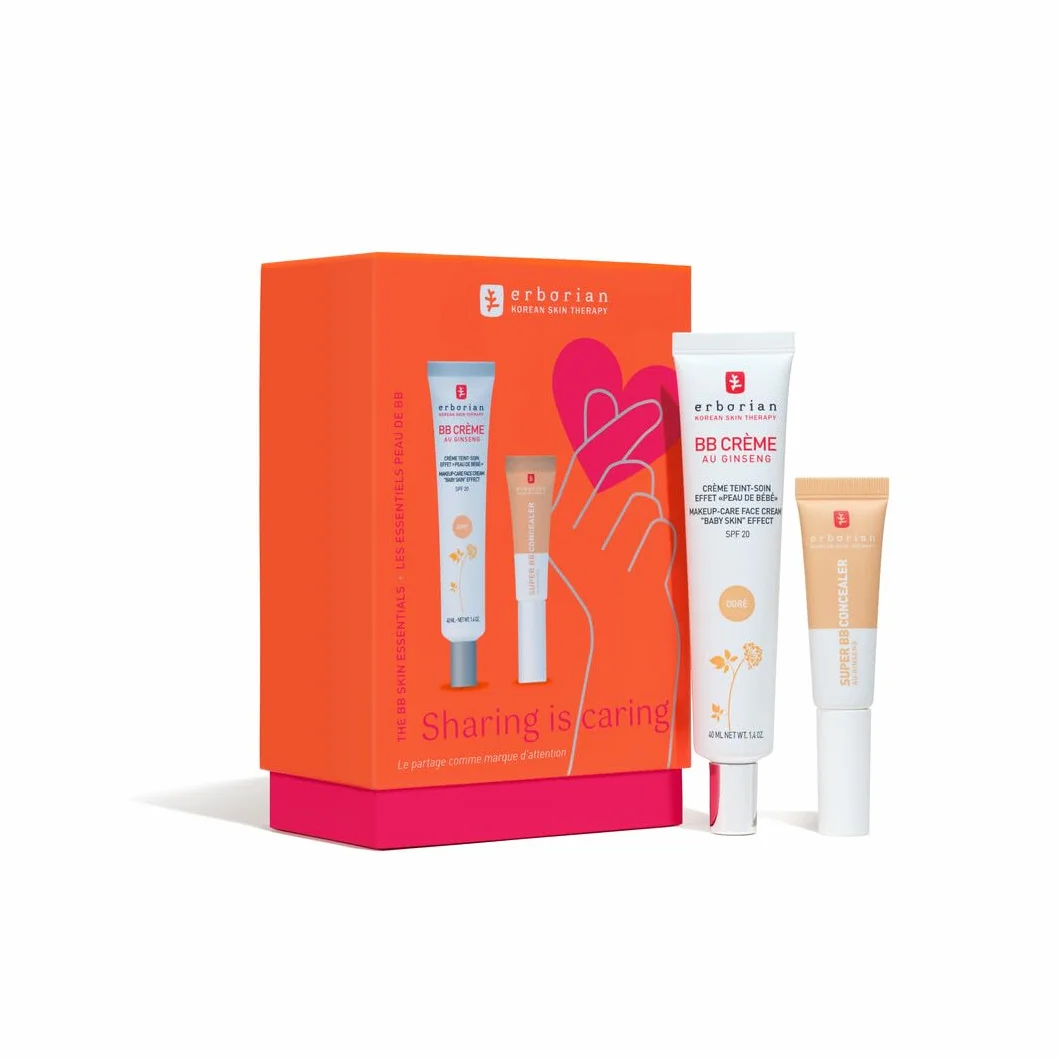 Erborian - Les Essentiels effet BB - Coffret duo BB Crème x Super BB Concealer - BB Crème Doré 40ml + Super BB Concealer Doré 10ml - Soin Cosmétique Coréen