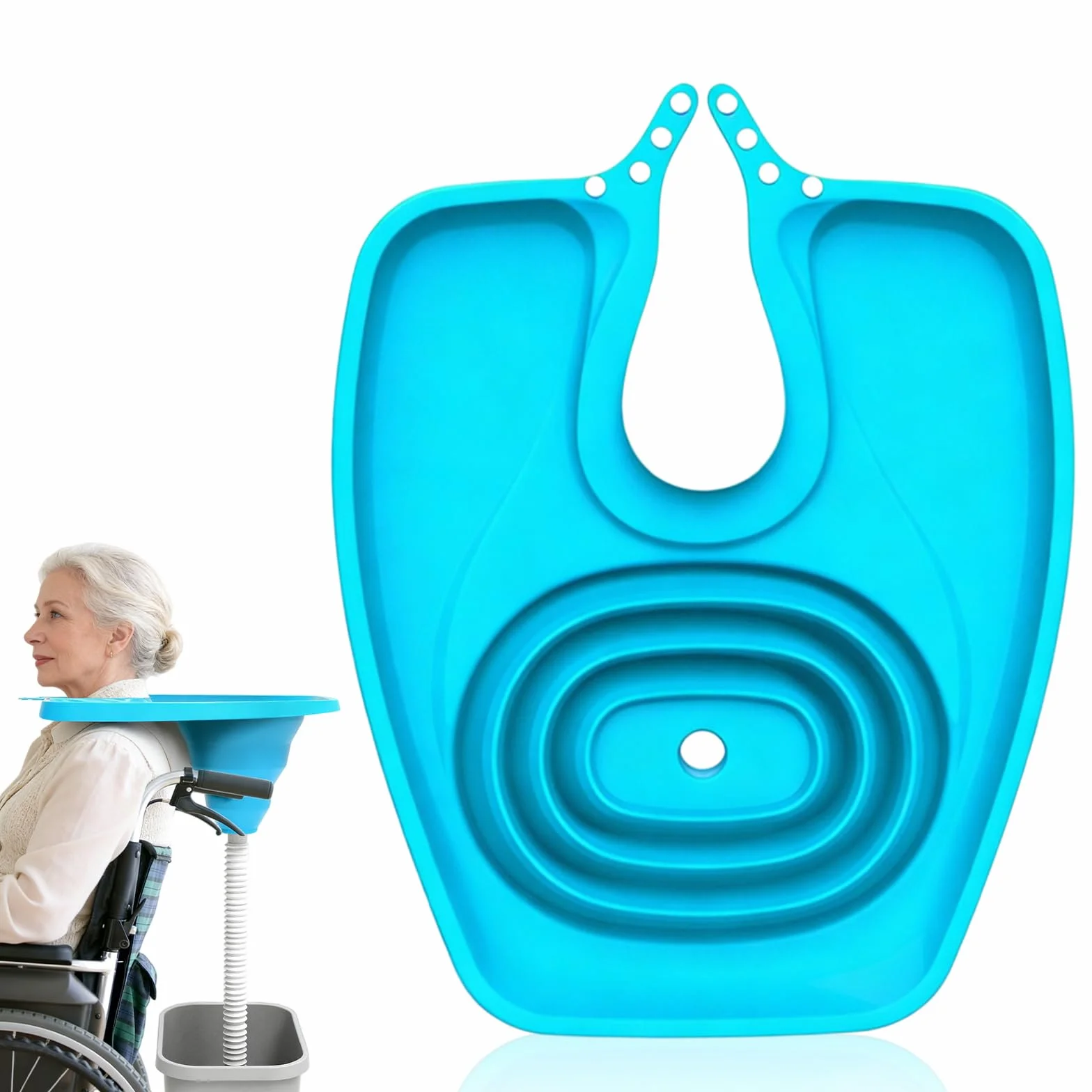 Bac pour Laver Les Cheveux, Plateau De Lavage Des Cheveux avec Tuyau, Bassin De Lavage De Cheveux Portable, Bassin De Shampoing Pliable pour Âgé Femmes Enceintes et Personnes Mobilité Réduite