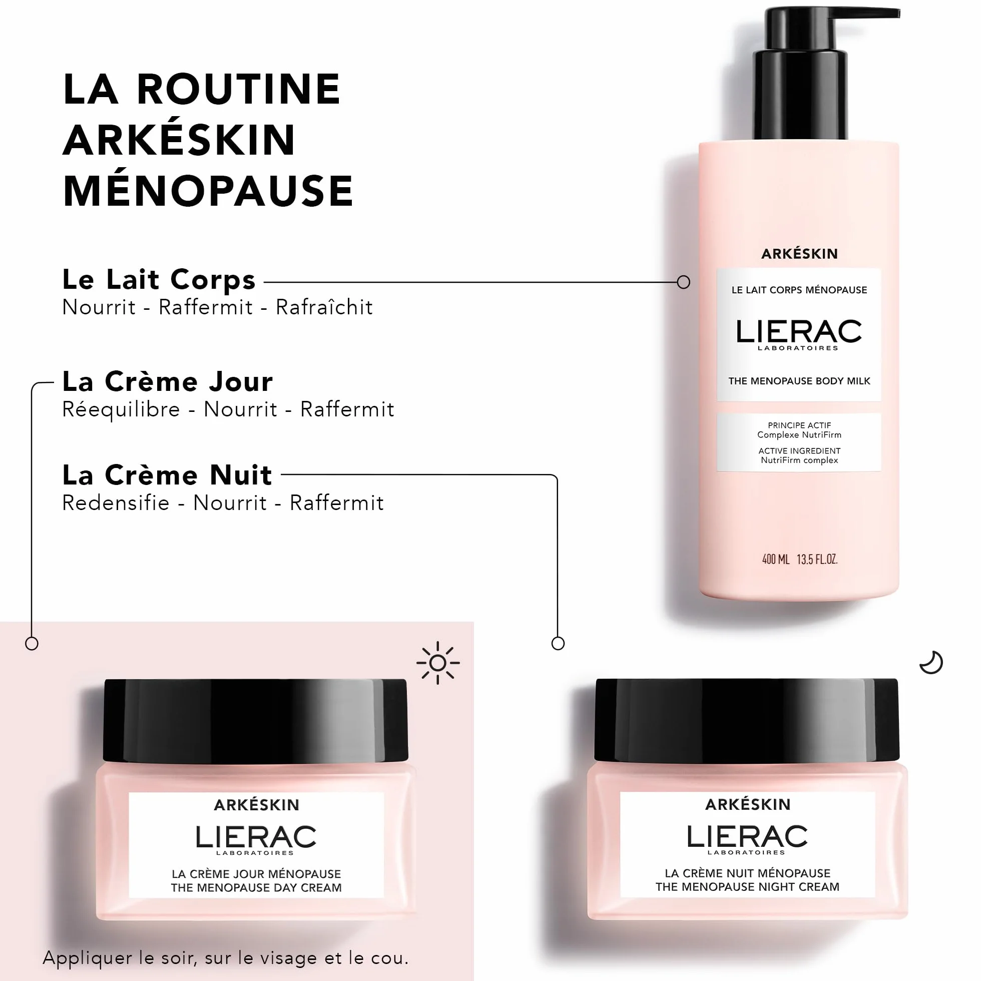 Liérac - Arkéskin - Recharge Crème de Jour Ménopause - Crème Visage Femme Corrigeant les Signes de la Ménopause - Bio-Peptide Jour et Acide Hyaluronique - Nourrissante et Raffermissante