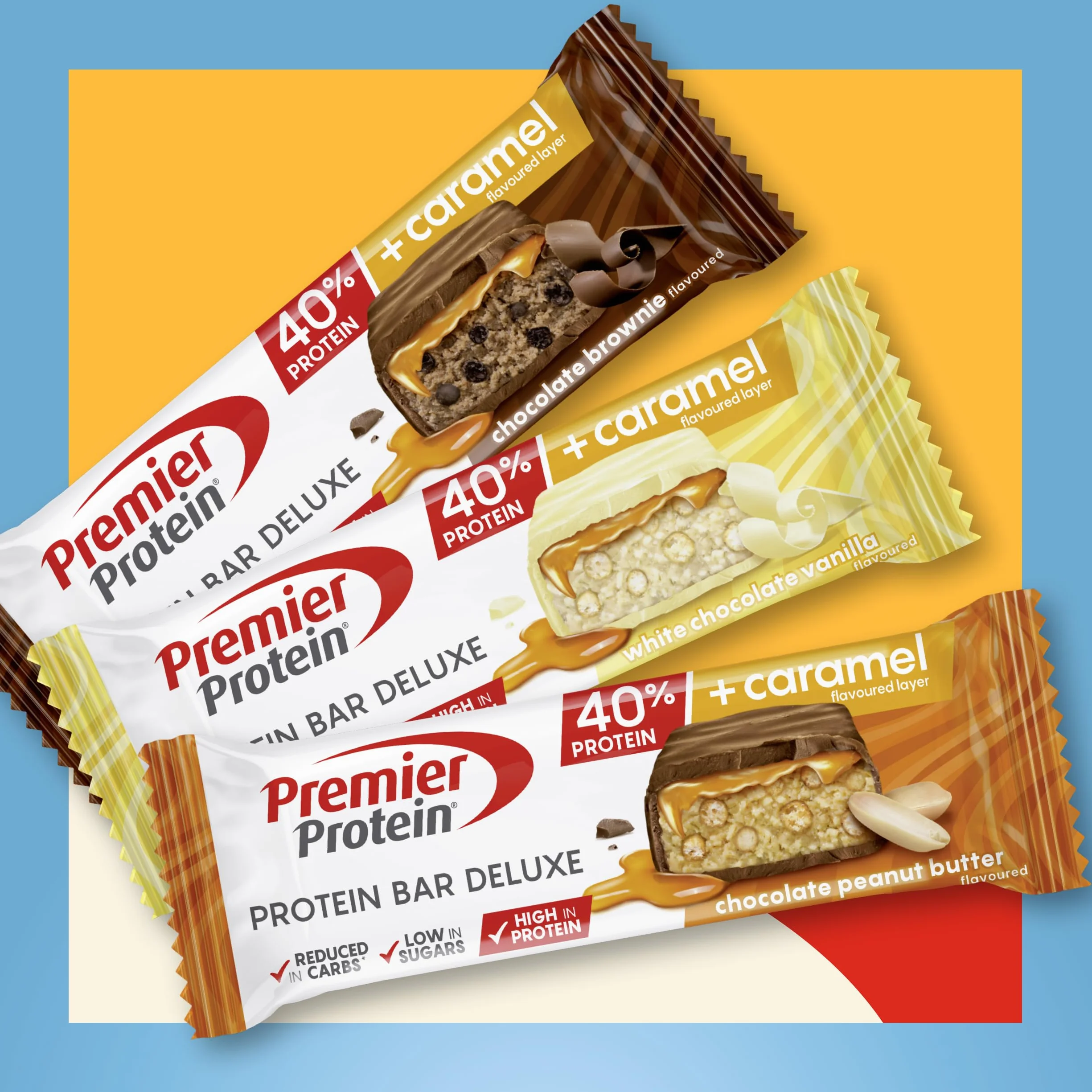 Premier Protein Bar Deluxe Chocolate Peanut Butter 12x50g High Protein Low Sugar