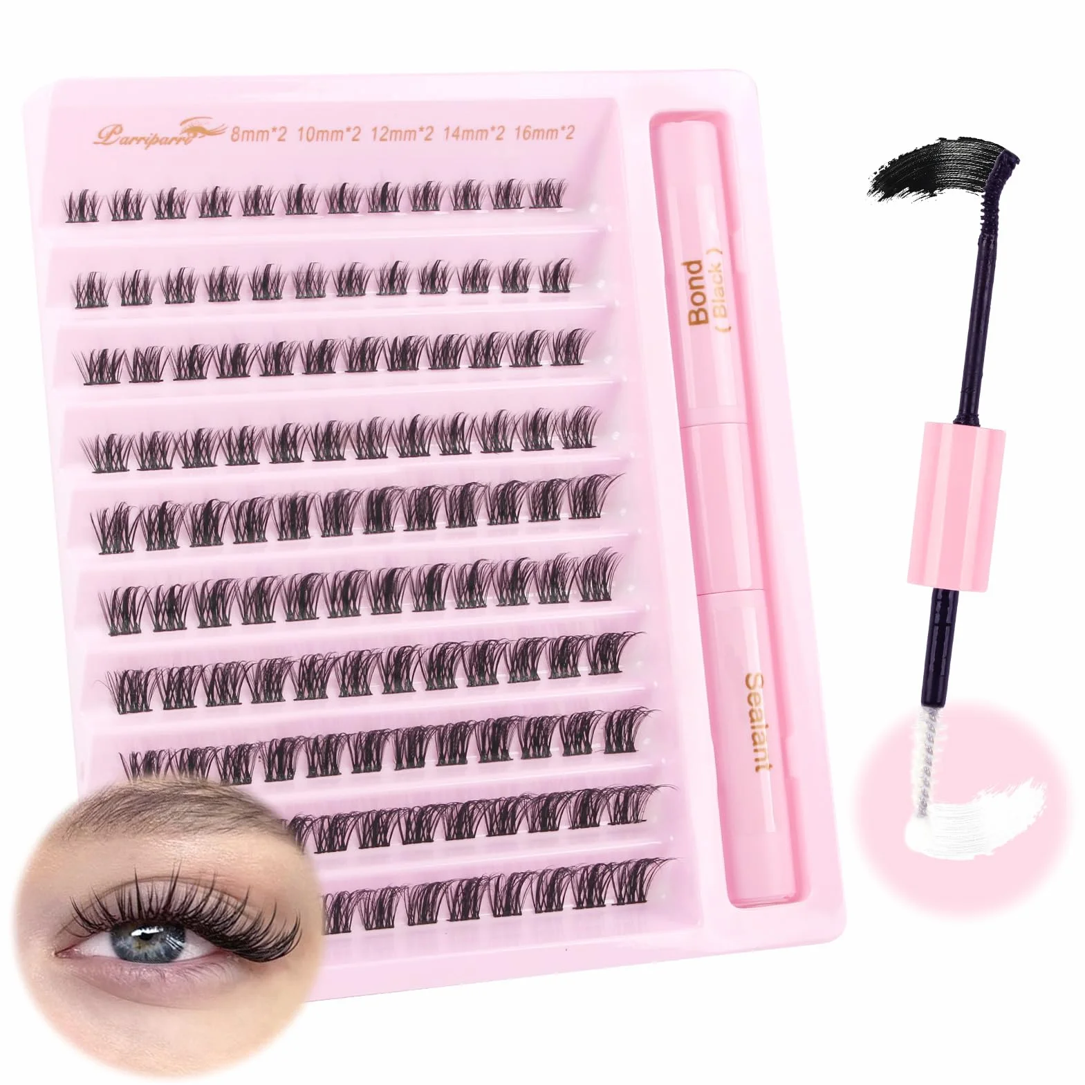 Kit de faux cils manga 120 pièces 8-16mm Collage étanchéité courbure