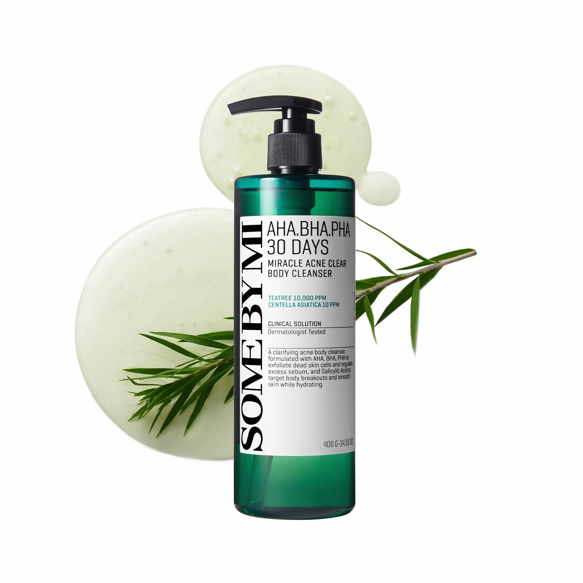 SOME BY MI AHA BHA PHA 30 Days Miracle Acne Clear Body Cleanser 400ml Gel douche exfoliant au tea tree