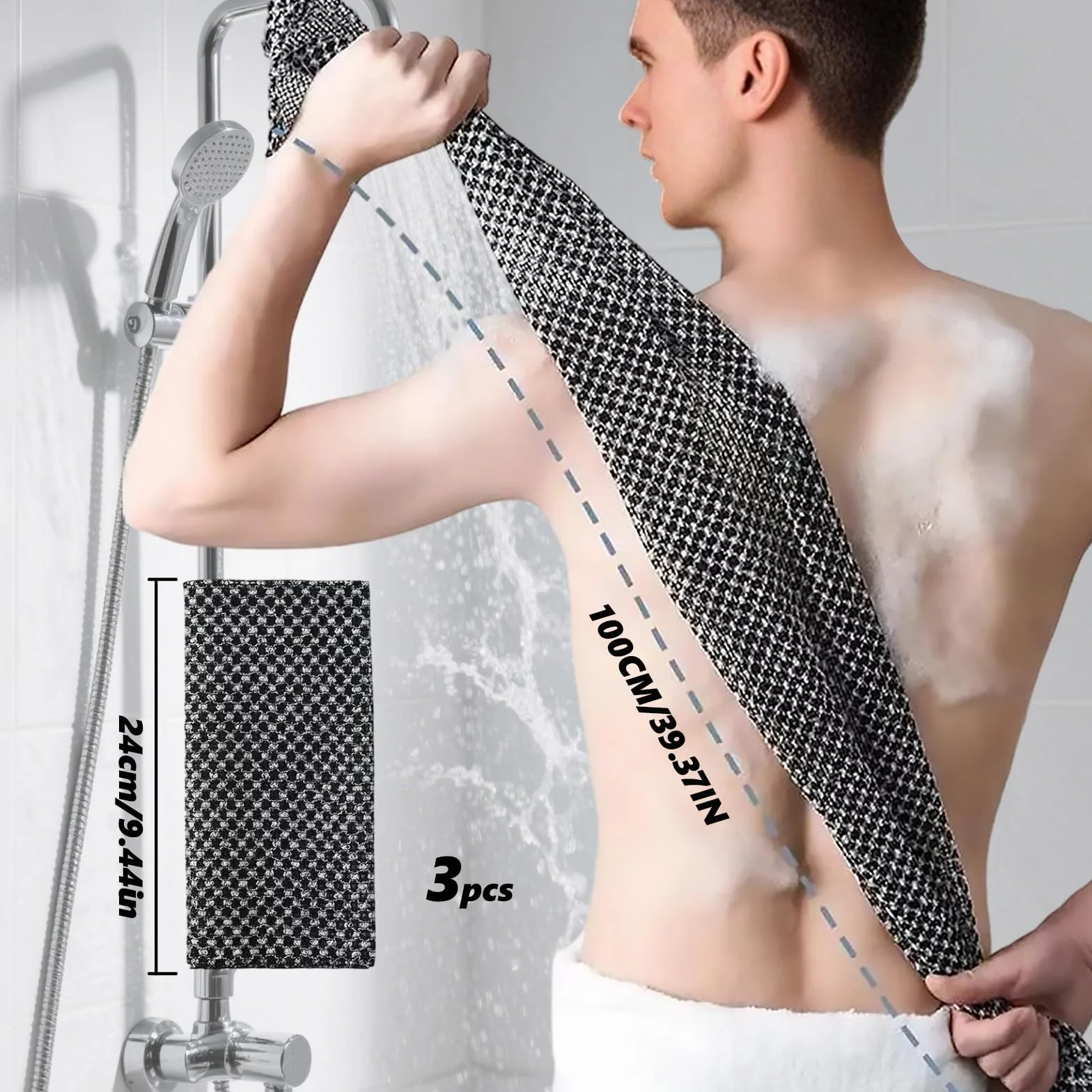 Serviettes Exfoliantes Japonaises pour le Dos, Peaux Sensibles et Rugueuses