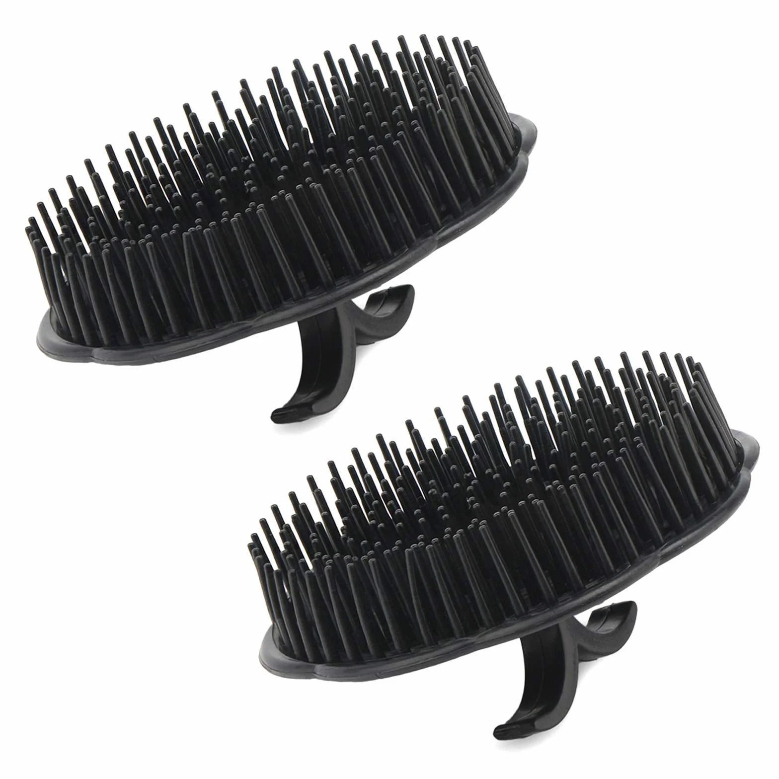 Segbeauty Brosse de Shampooing Masseur de Cuir Chevelu, Peigne de Douche Floral pour Cheveux, Pinceau à Barbe, Brosse pour Animaux - Noir