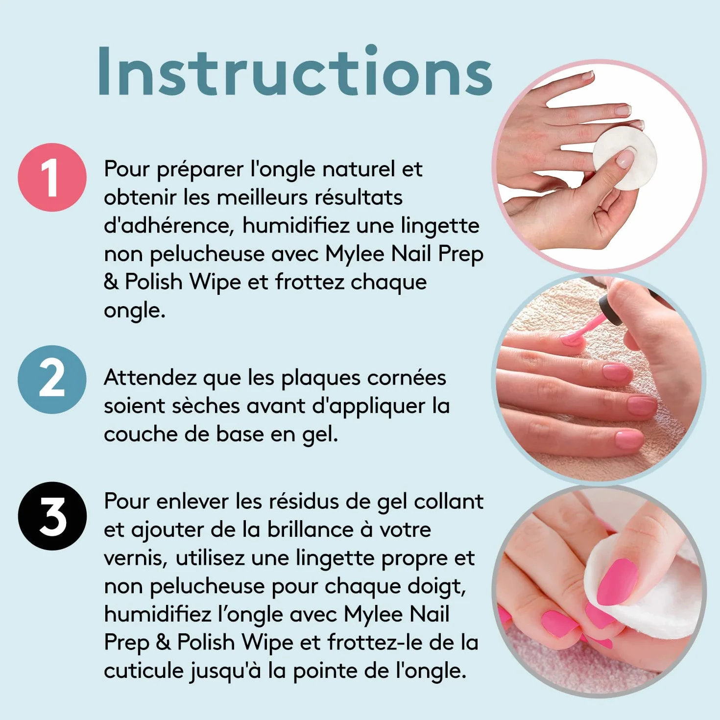 Mylee Dissolvant professionnel à l’acétone Prép et nettoyant 2x250ml UV LED