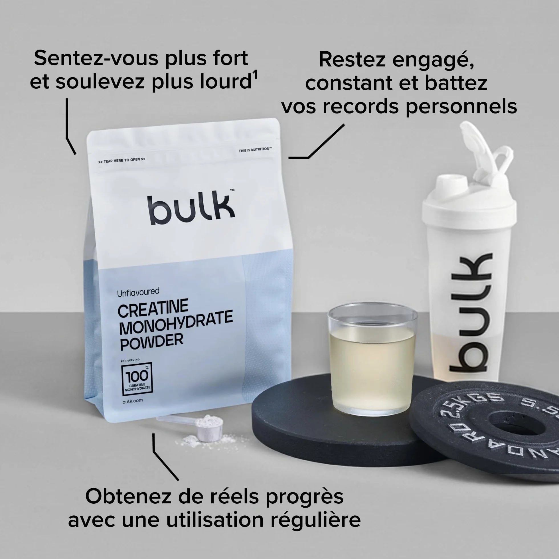 Créatine Monohydrate Poudre 500 g Micronisée Pure Non Aromatisé Vegan Halal