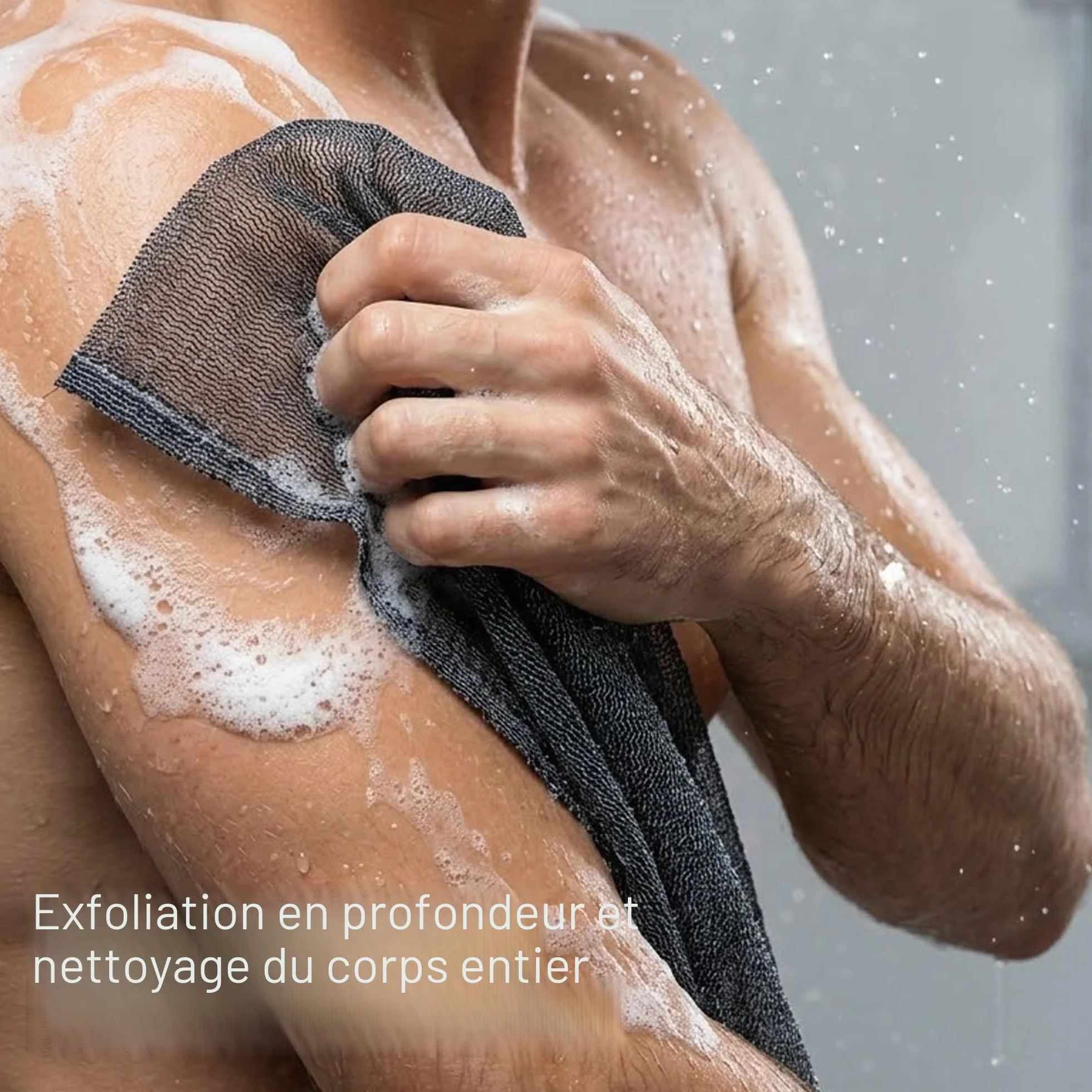 Yiclick Lot de 3 débarbouillettes exfoliantes japonaises coréennes pour le dos douche bain corps éponge africaine luffa