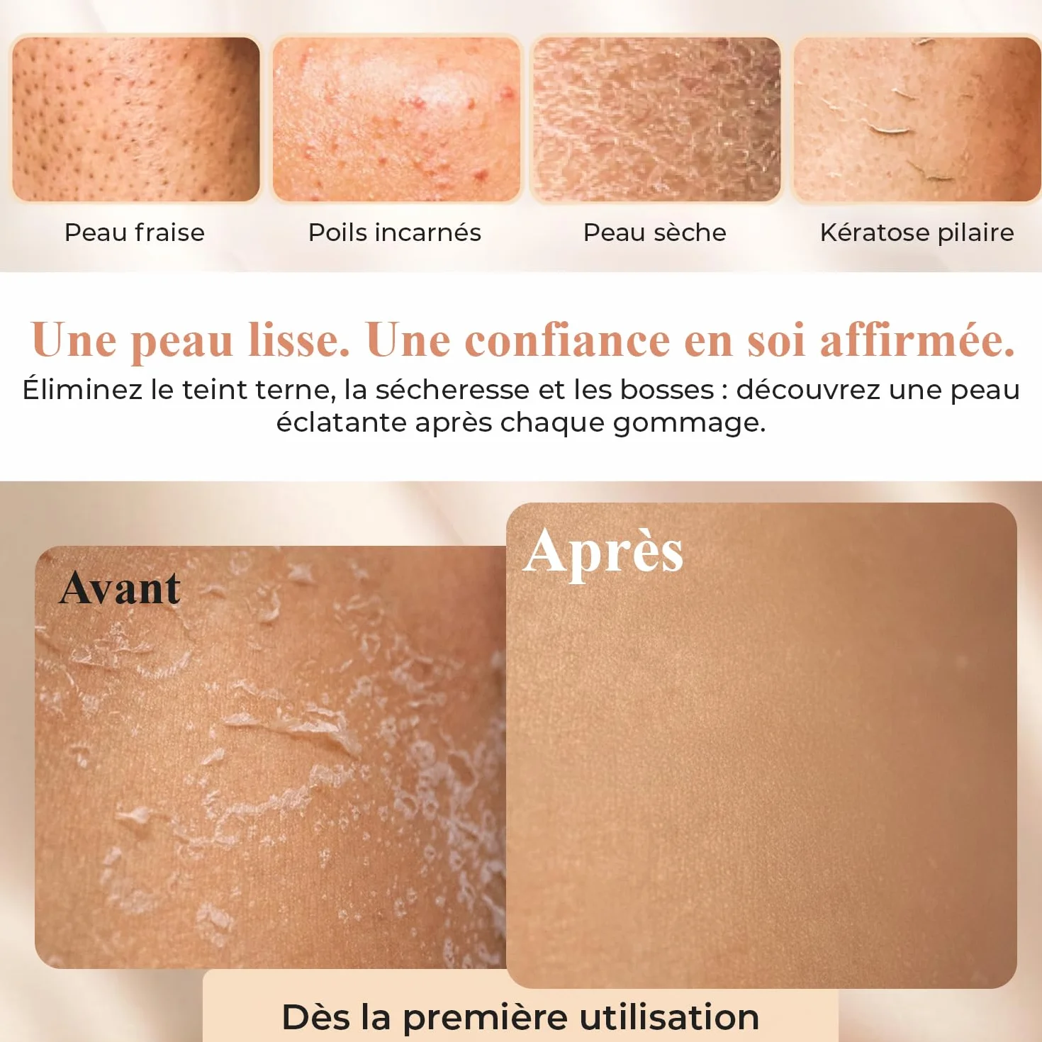 Gant Exfoliant Corps Kessa en Viscose Naturelle - L’Exfose 2x Gommage Corps et Visage
