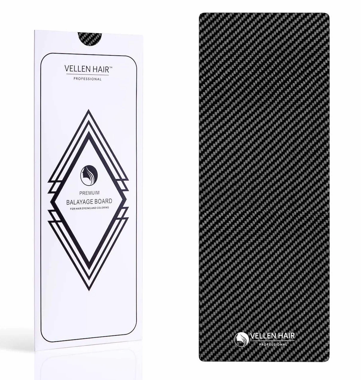 Vellen Hair Planchette et palette de balayage professionnelle en fibre de carbone, planche de couleur de cheveux extra légère (Noir, 13 x 35 cm)