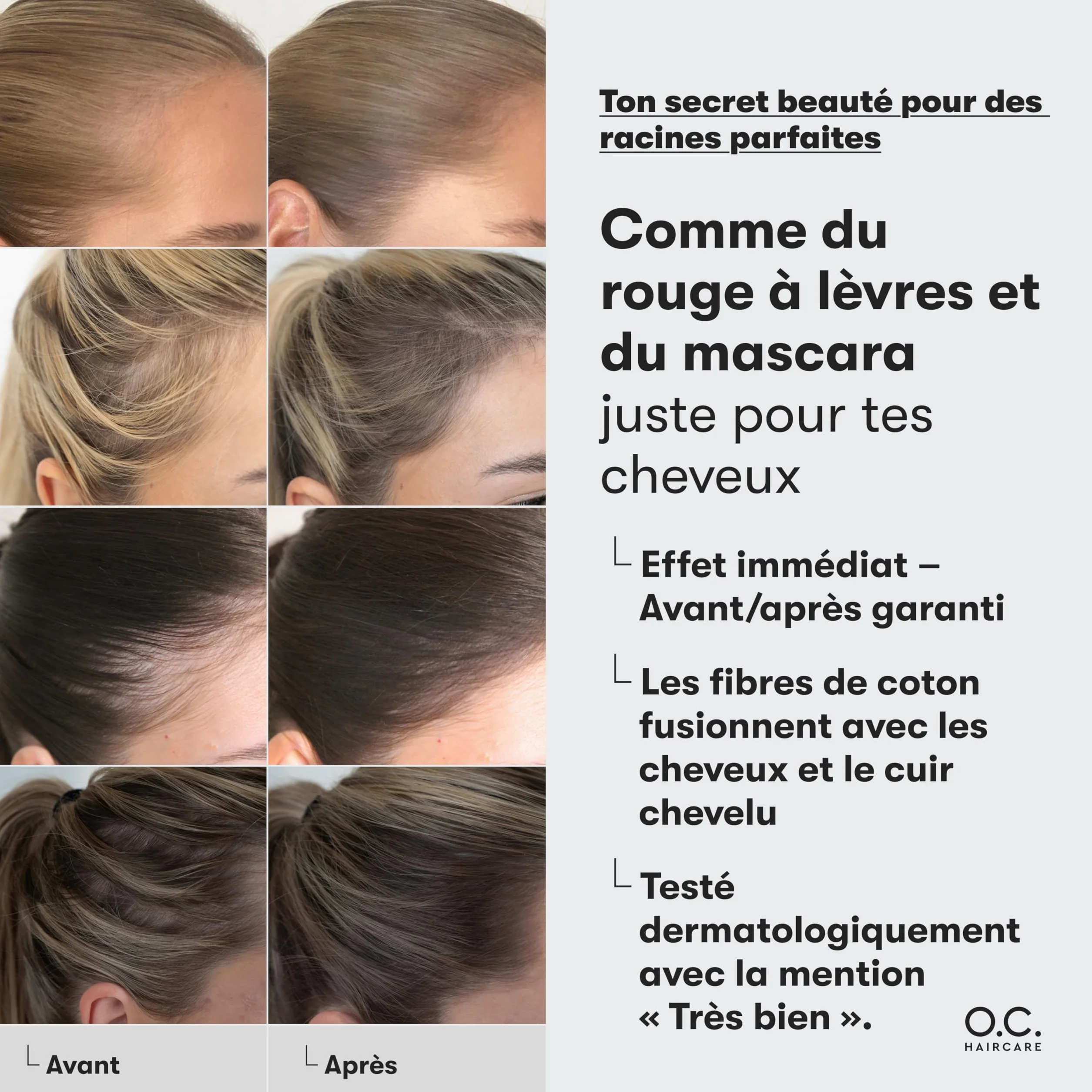 O.C. HAIRCARE Poudre épaississante pour cheveux - 9 couleurs - Recommandé par les grands salons