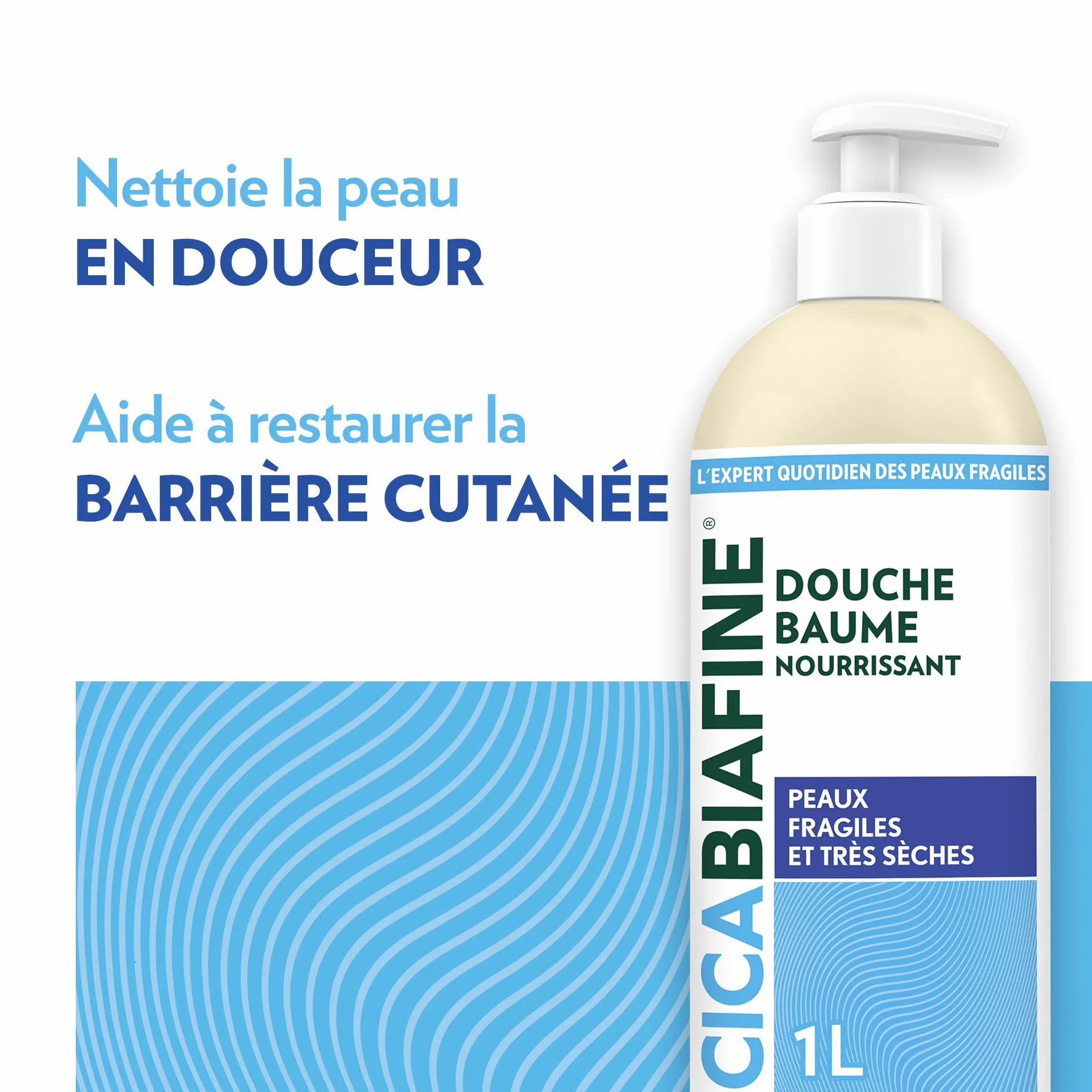 Cicabiafine Douche Baume Nourrissant 1 L Soin lavant hydratant peaux très sèches