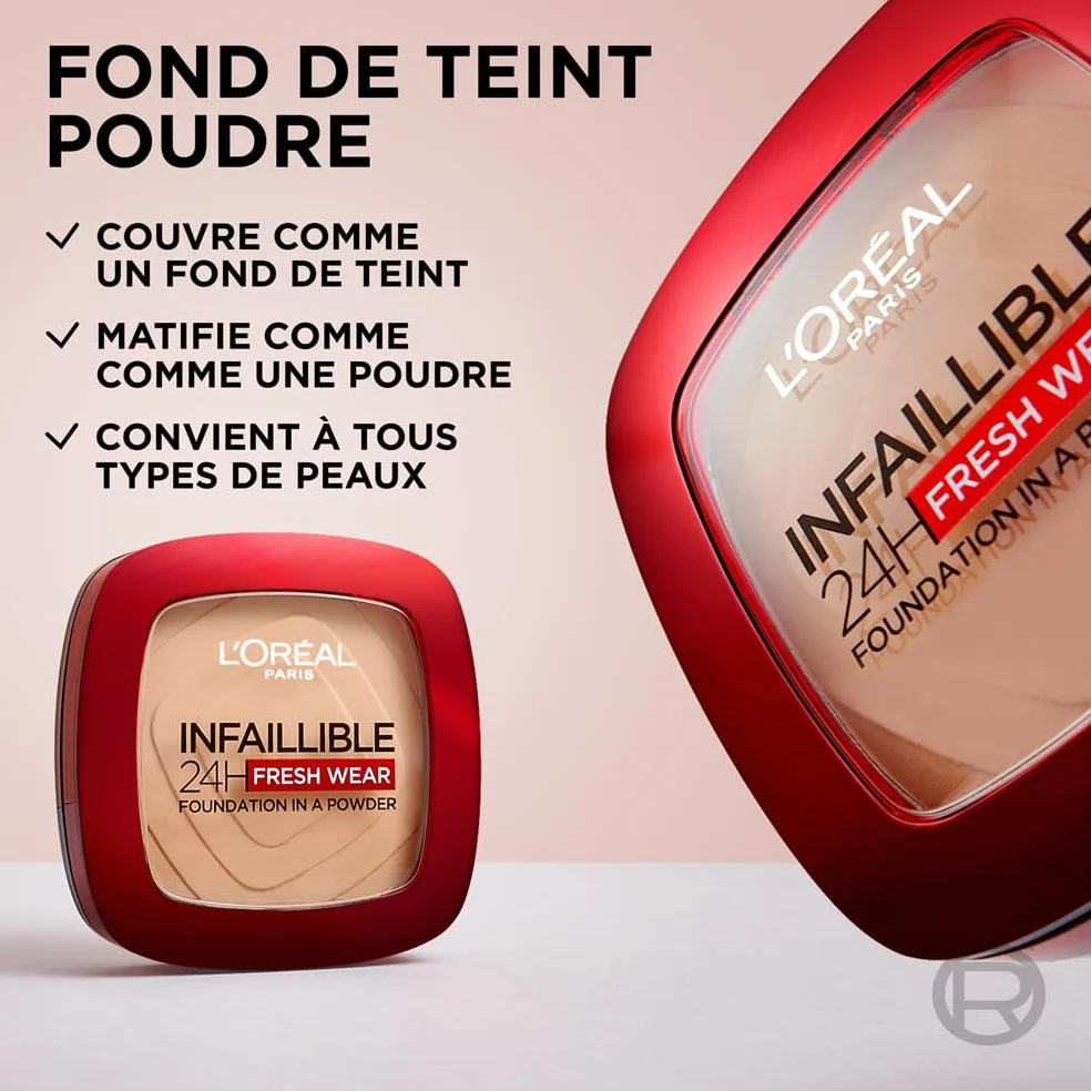 L’Oréal Paris Infaillible 24H Fresh Wear Fond de Teint Poudre Waterproof Beige Doré 140 9g