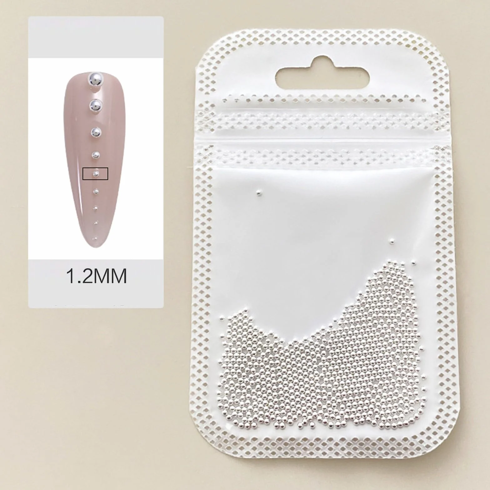 Perles de caviar métal 3D pour ongles Argenté doré 0,4 mm à 3 mm